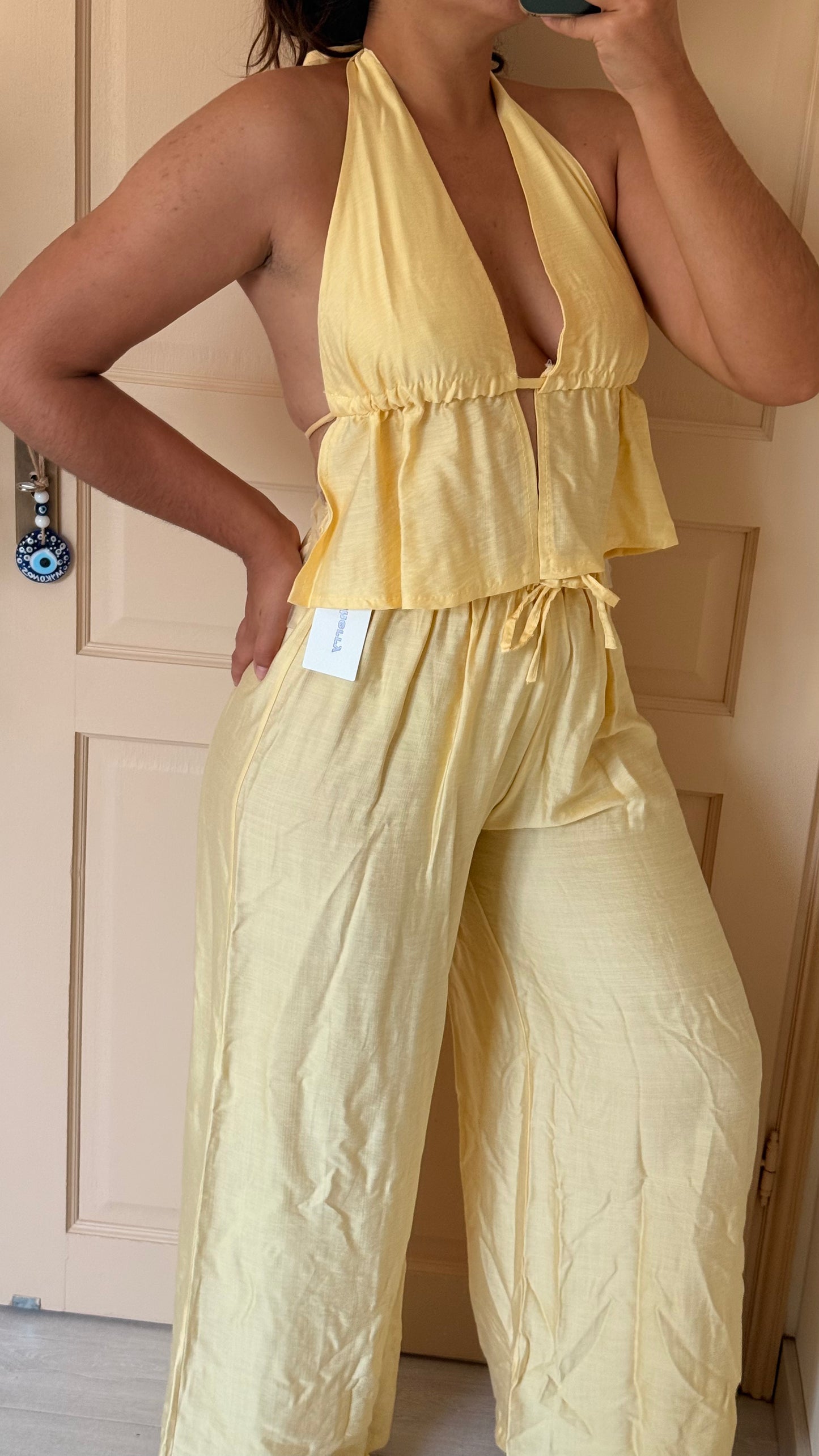 Ensemble 2 pièces jaune beurre