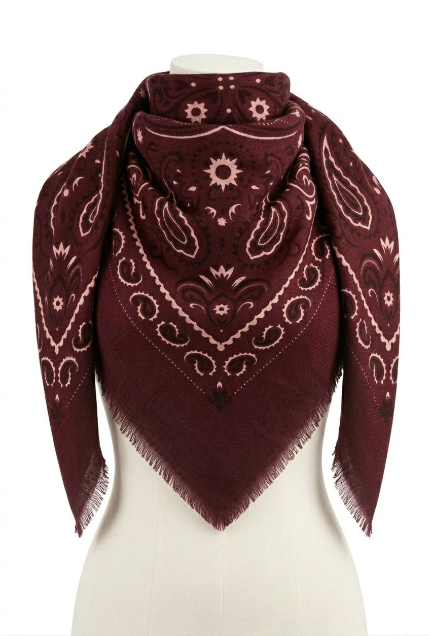 Foulard Cow bordeaux