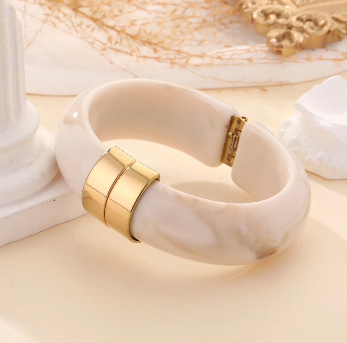 Bracelet Hattie marbré beige