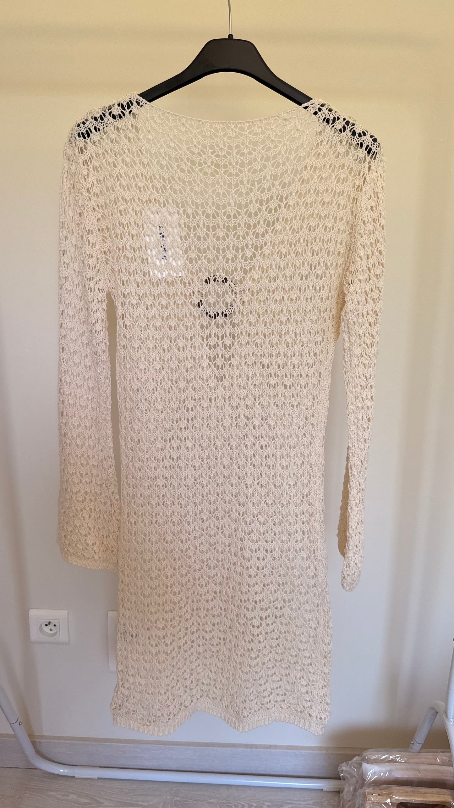 Sortie de plage crochet crème