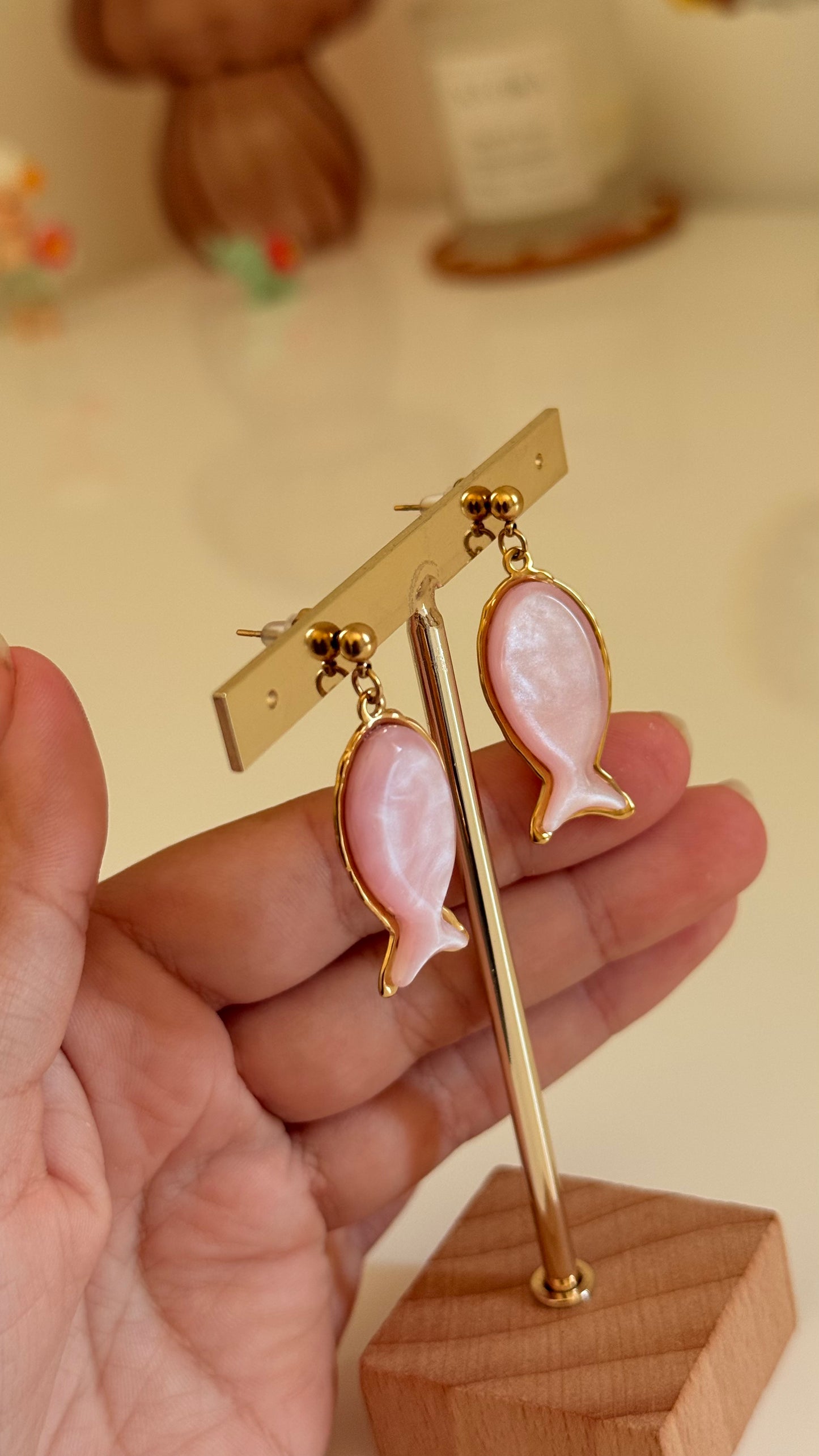 Boucles d’oreilles poisson rose