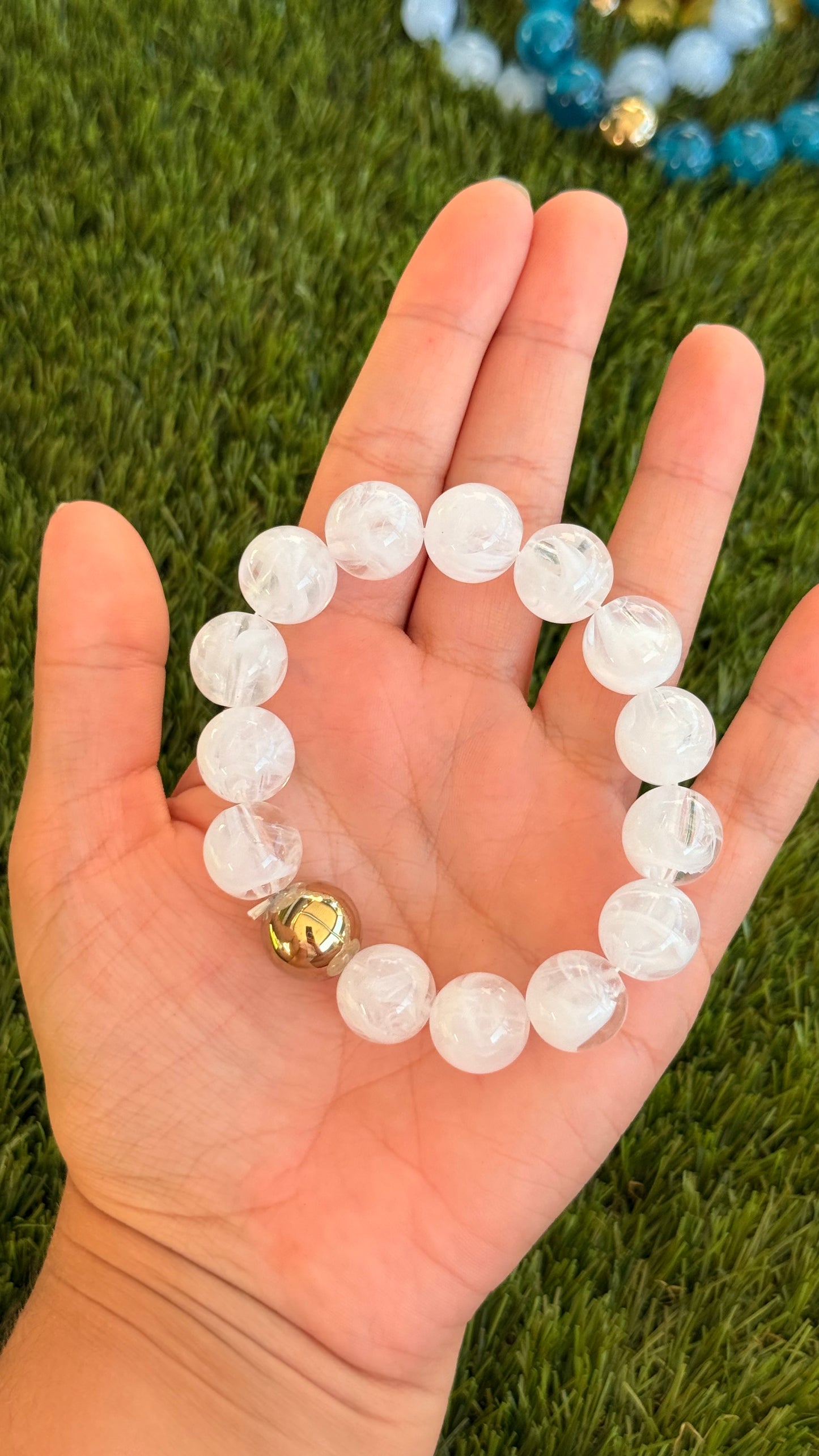 Bracelet élastique perles rondes