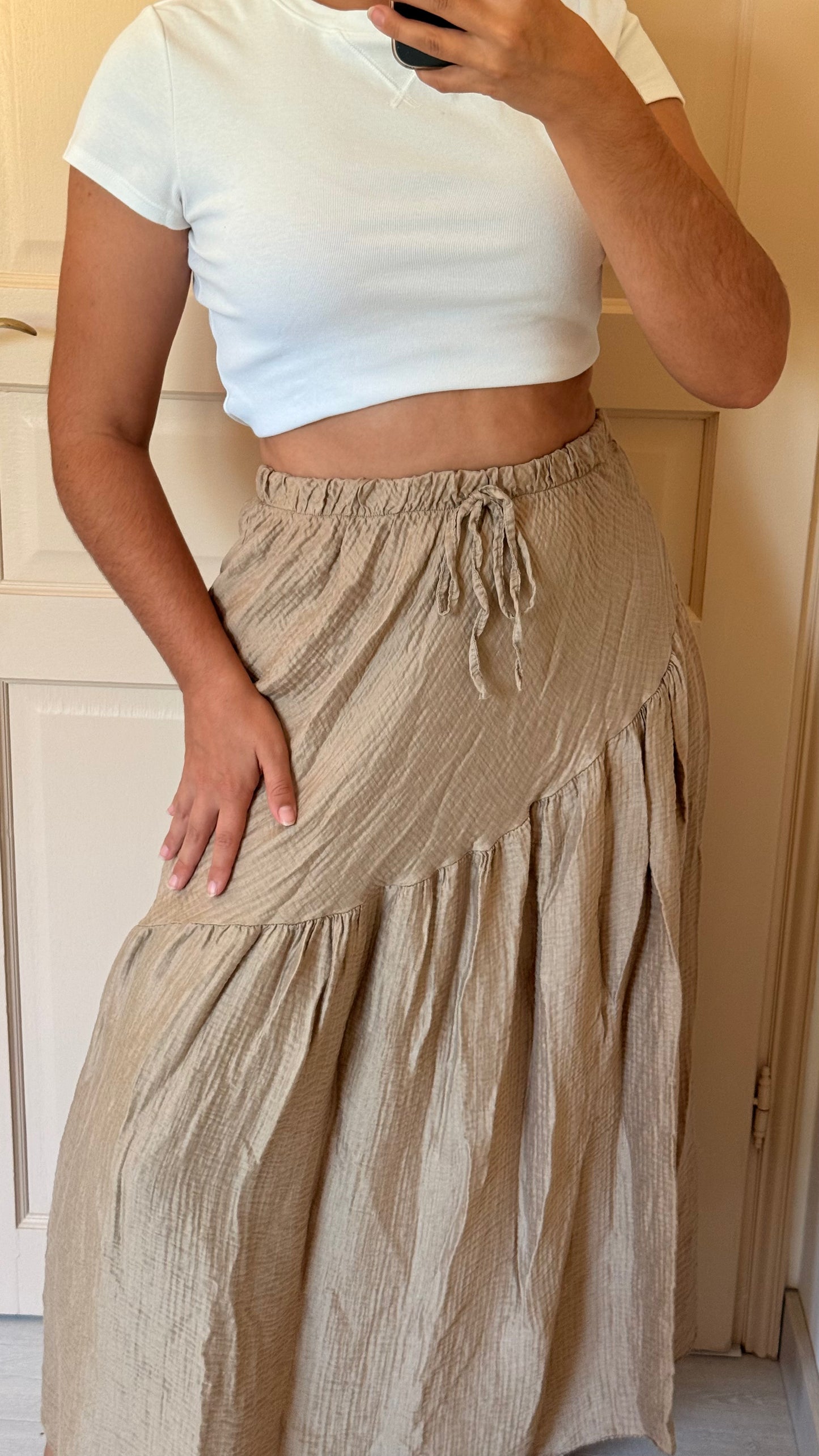 Jupe iris beige