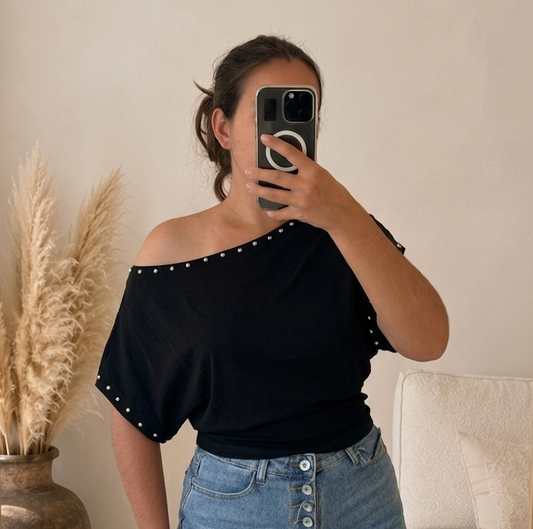 Top bardot noir