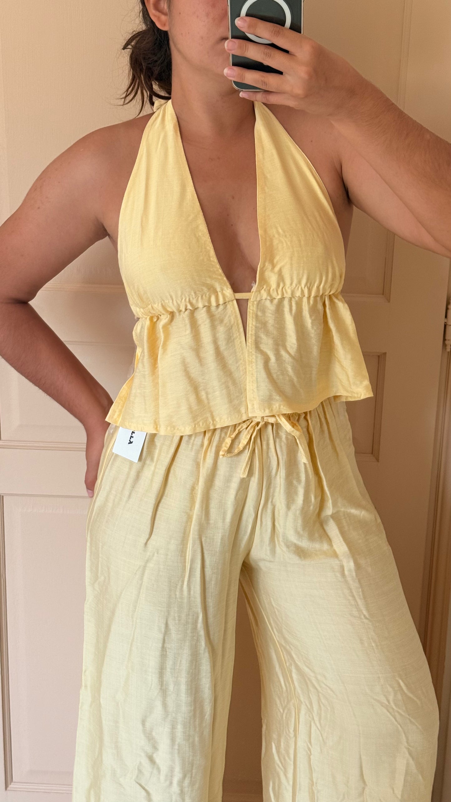 Ensemble 2 pièces jaune beurre