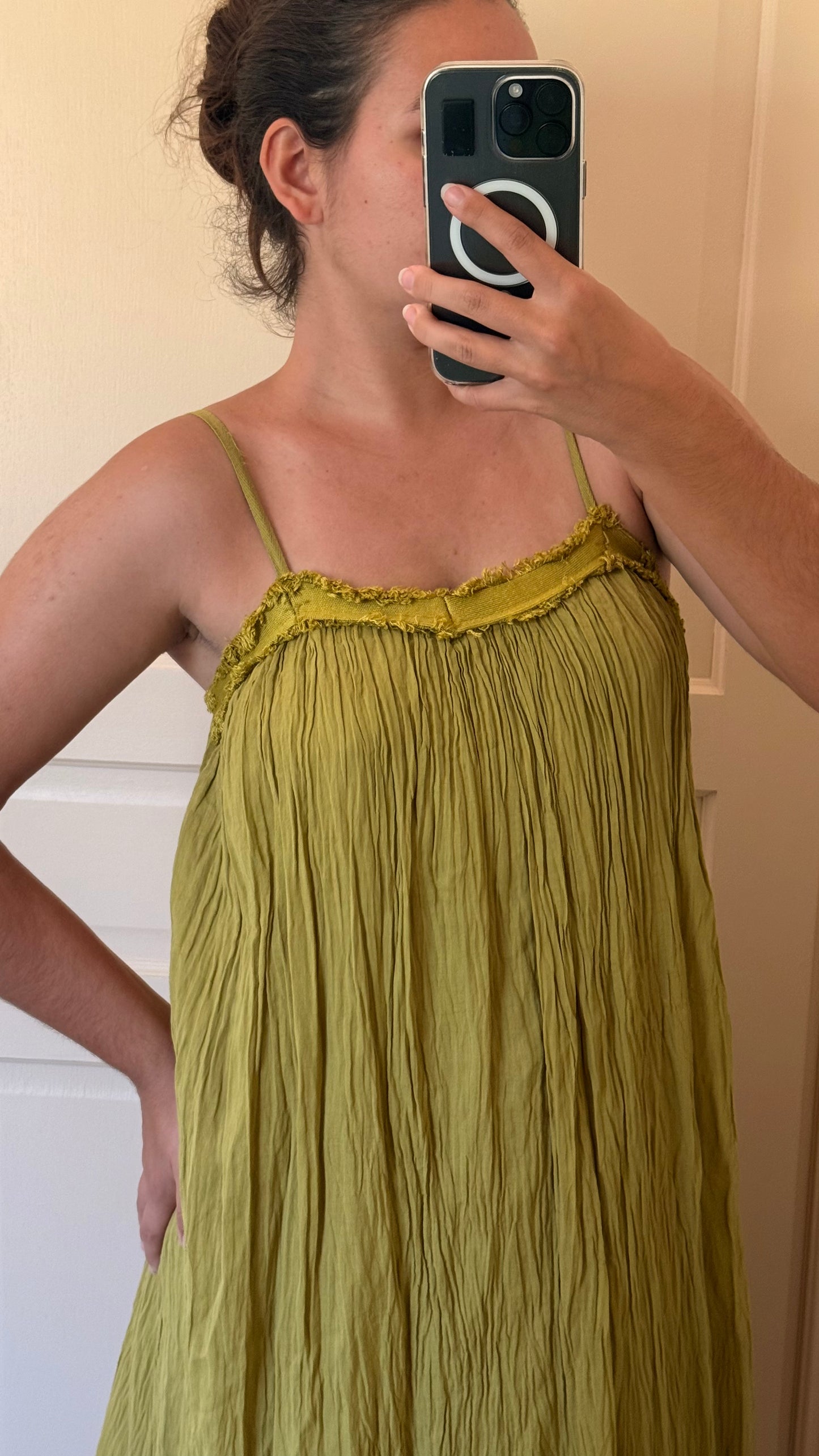 Robe bohème vert olive