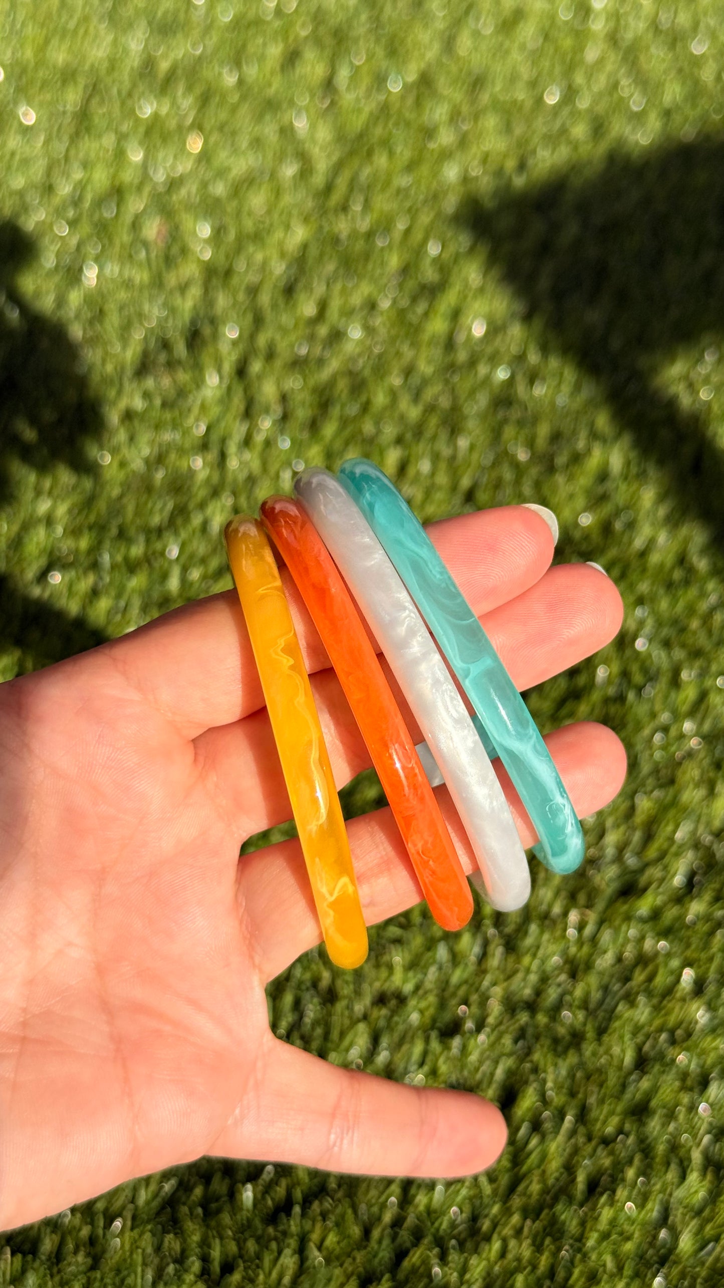 Lot de 4 joncs fins rigides résine