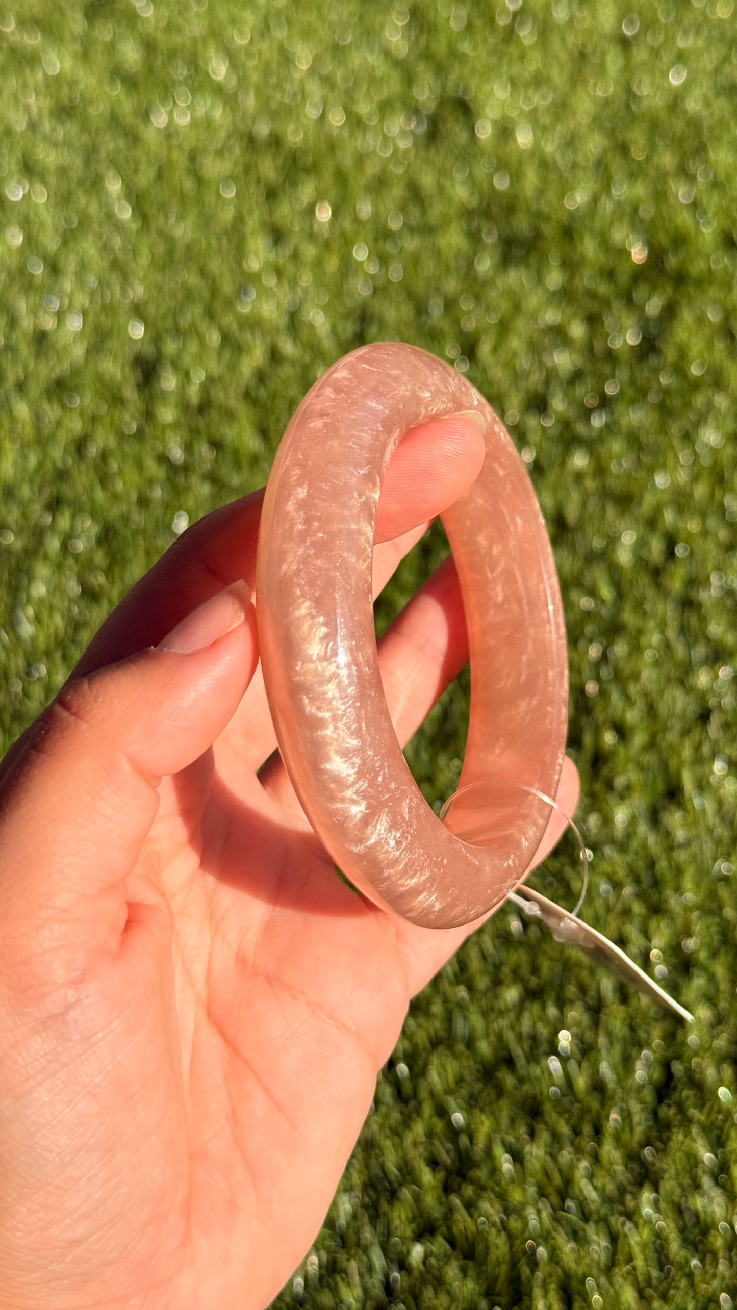 Bracelet jonc rond nacré