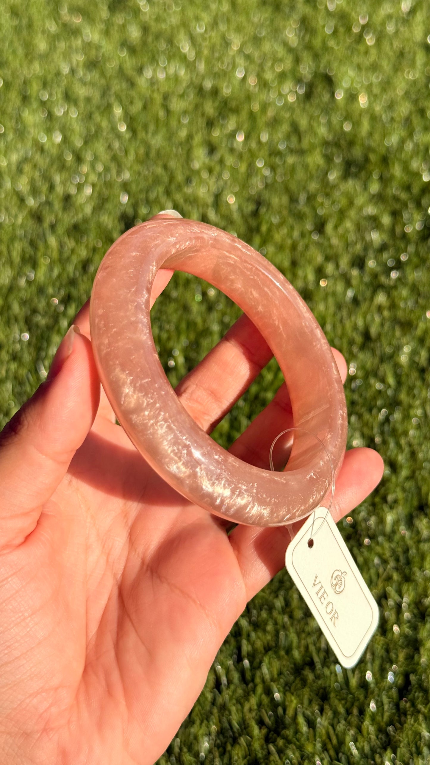 Bracelet jonc rond nacré