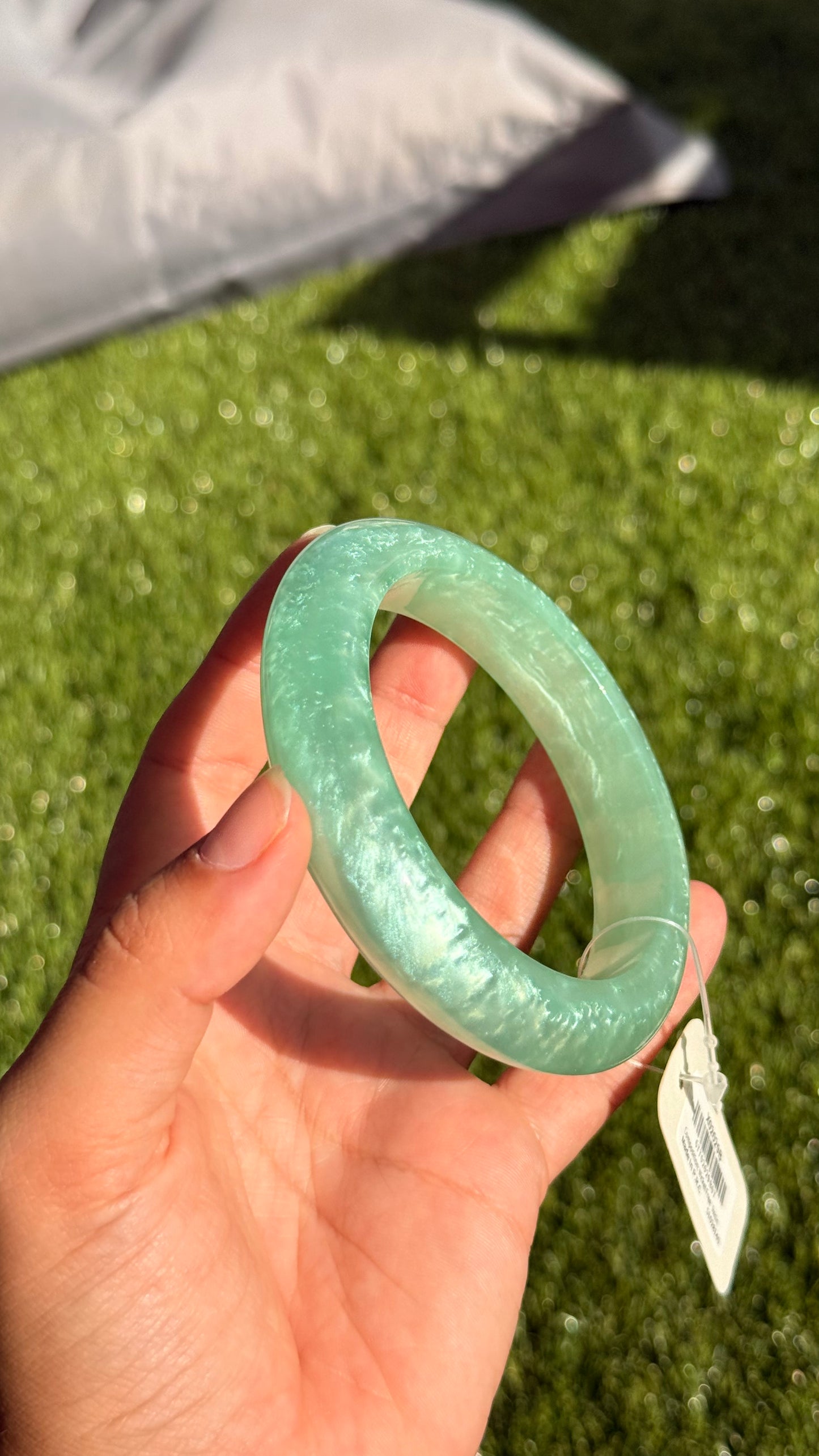 Bracelet jonc rond nacré