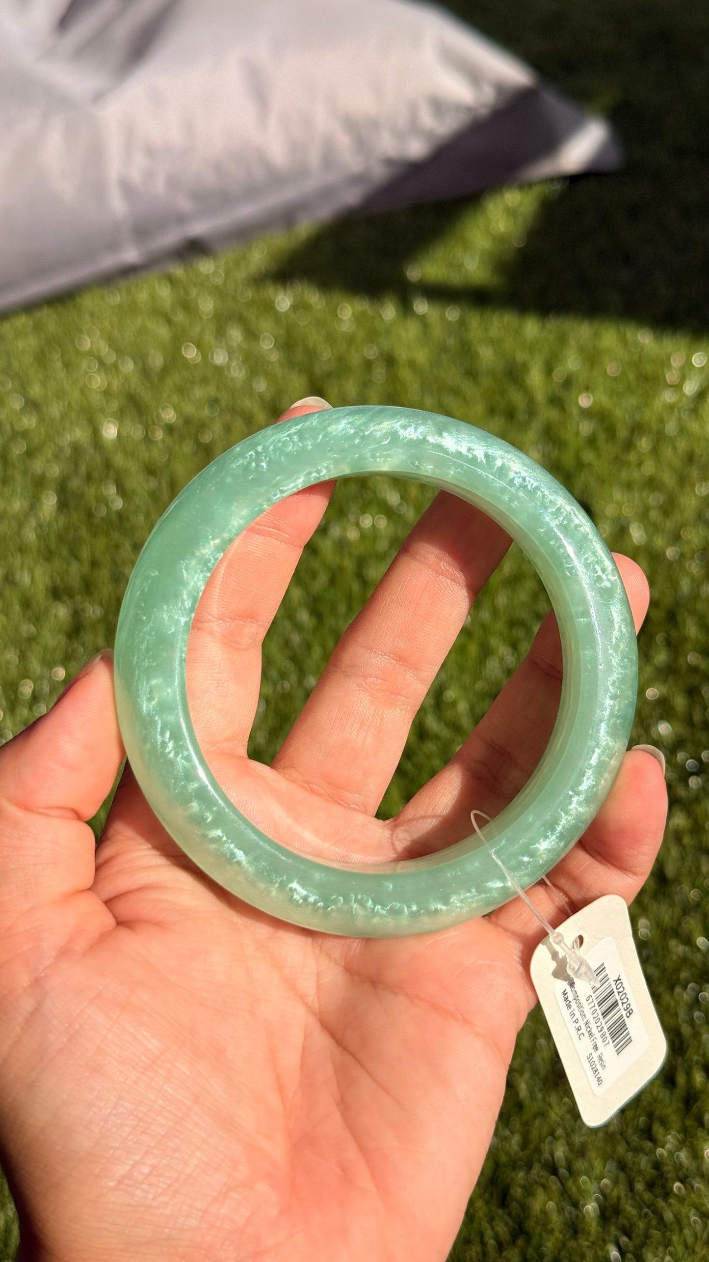 Bracelet jonc rond nacré