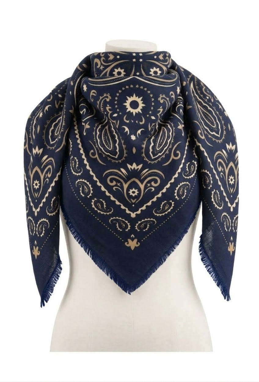 Foulard Cow marine
