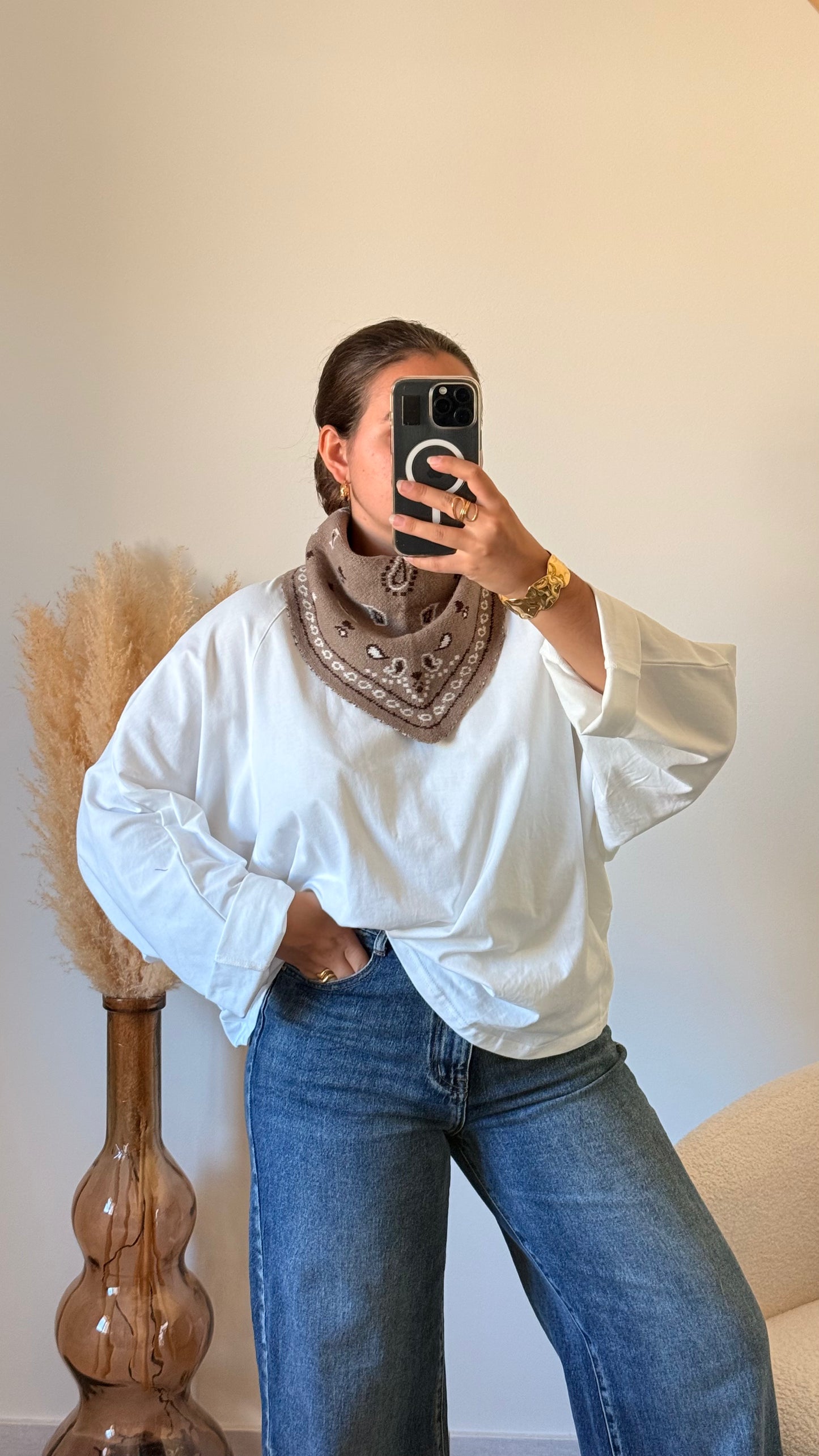 Foulard Nell taupe