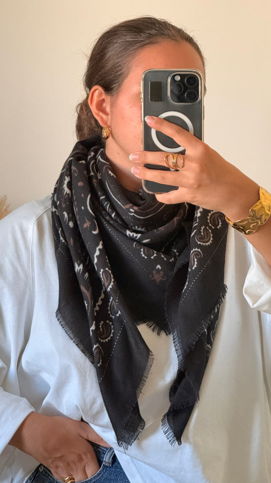 Foulard Cow noir