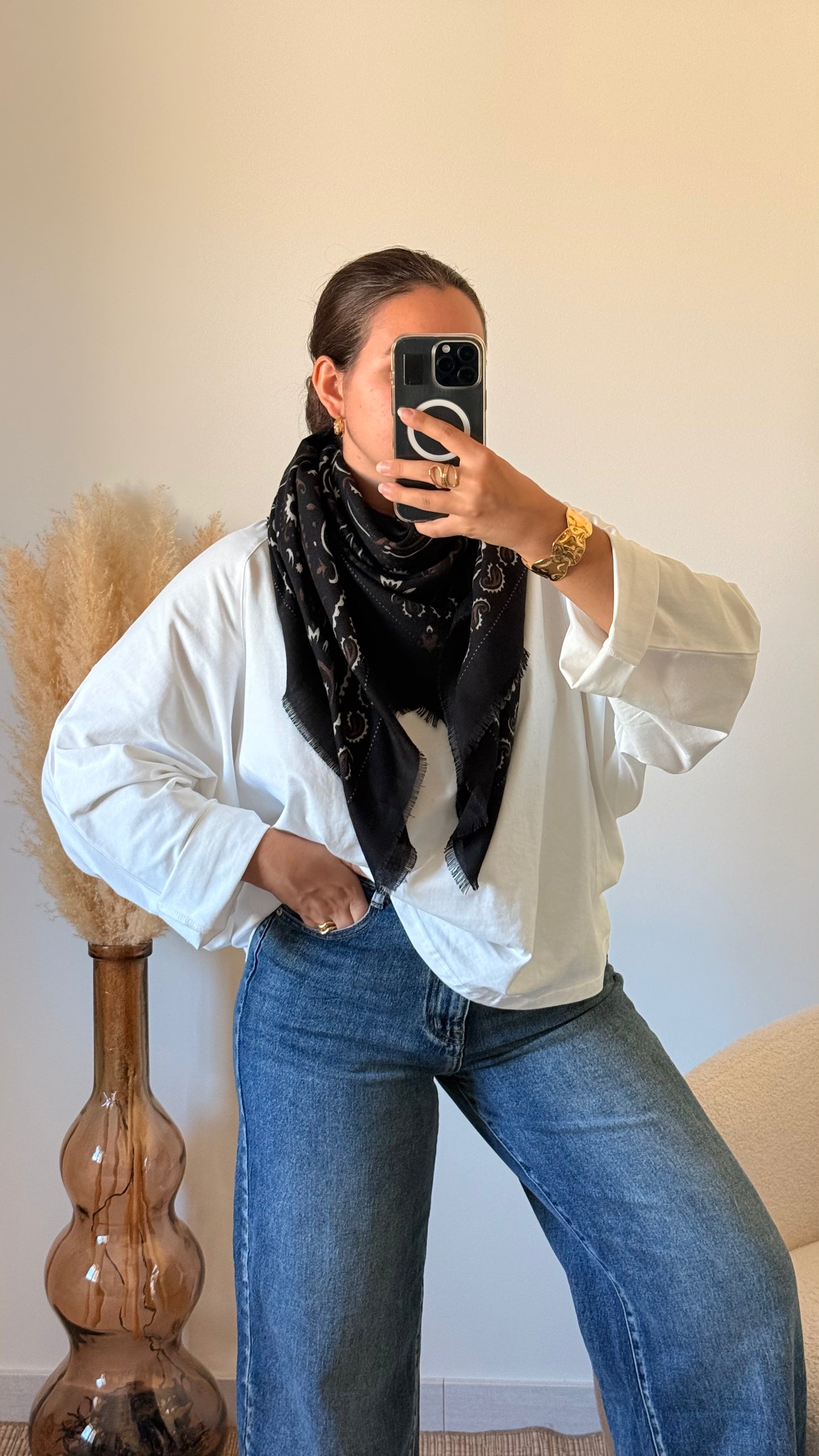 Foulard Cow noir