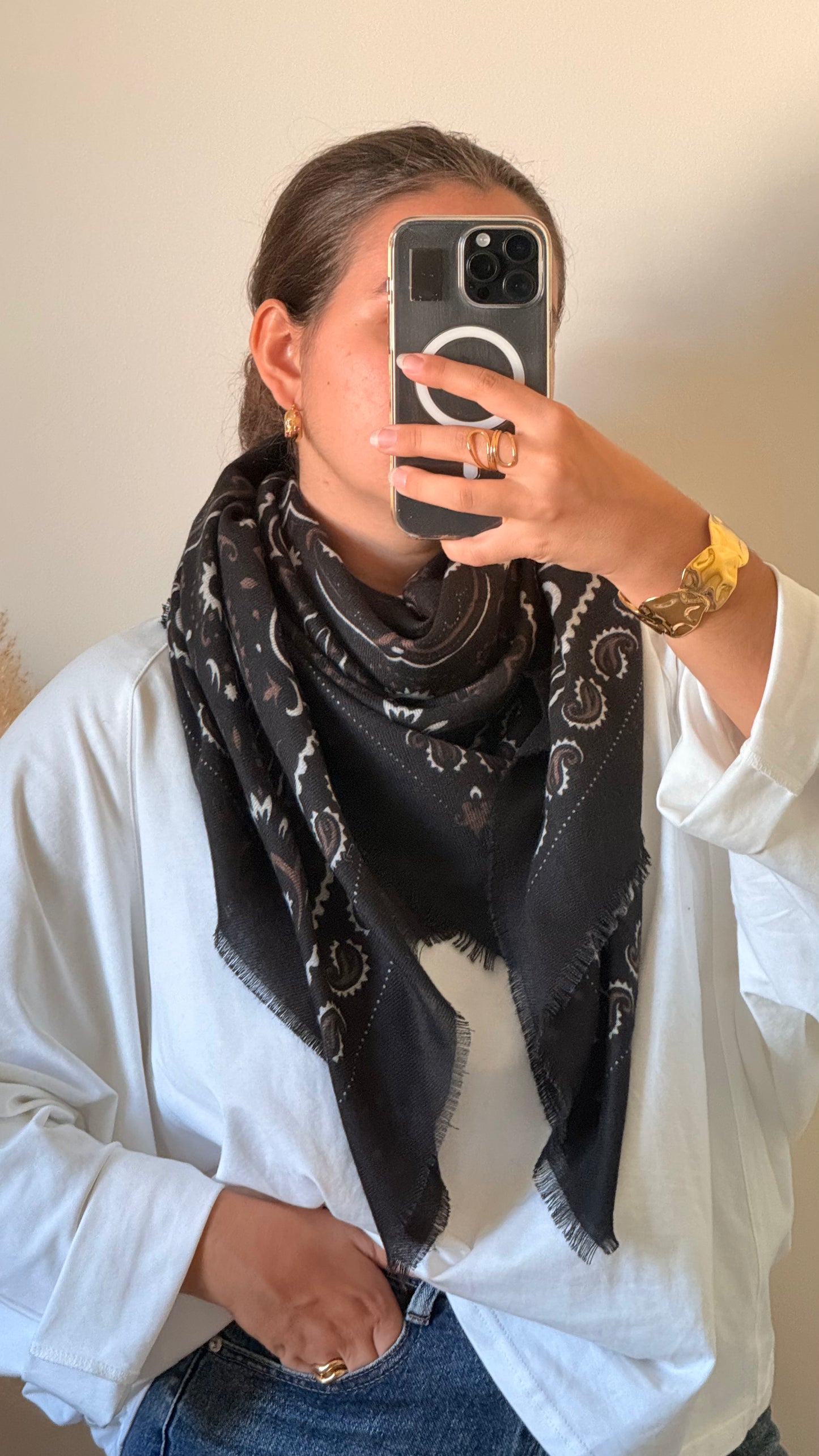 Foulard Cow noir