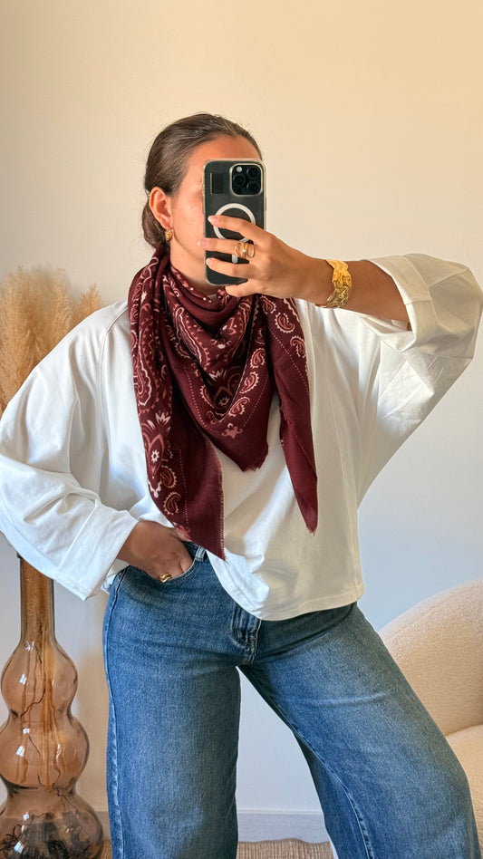 Foulard Cow bordeaux