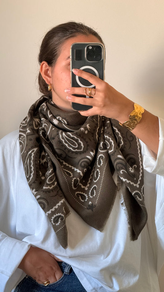 Foulard Cow kaki