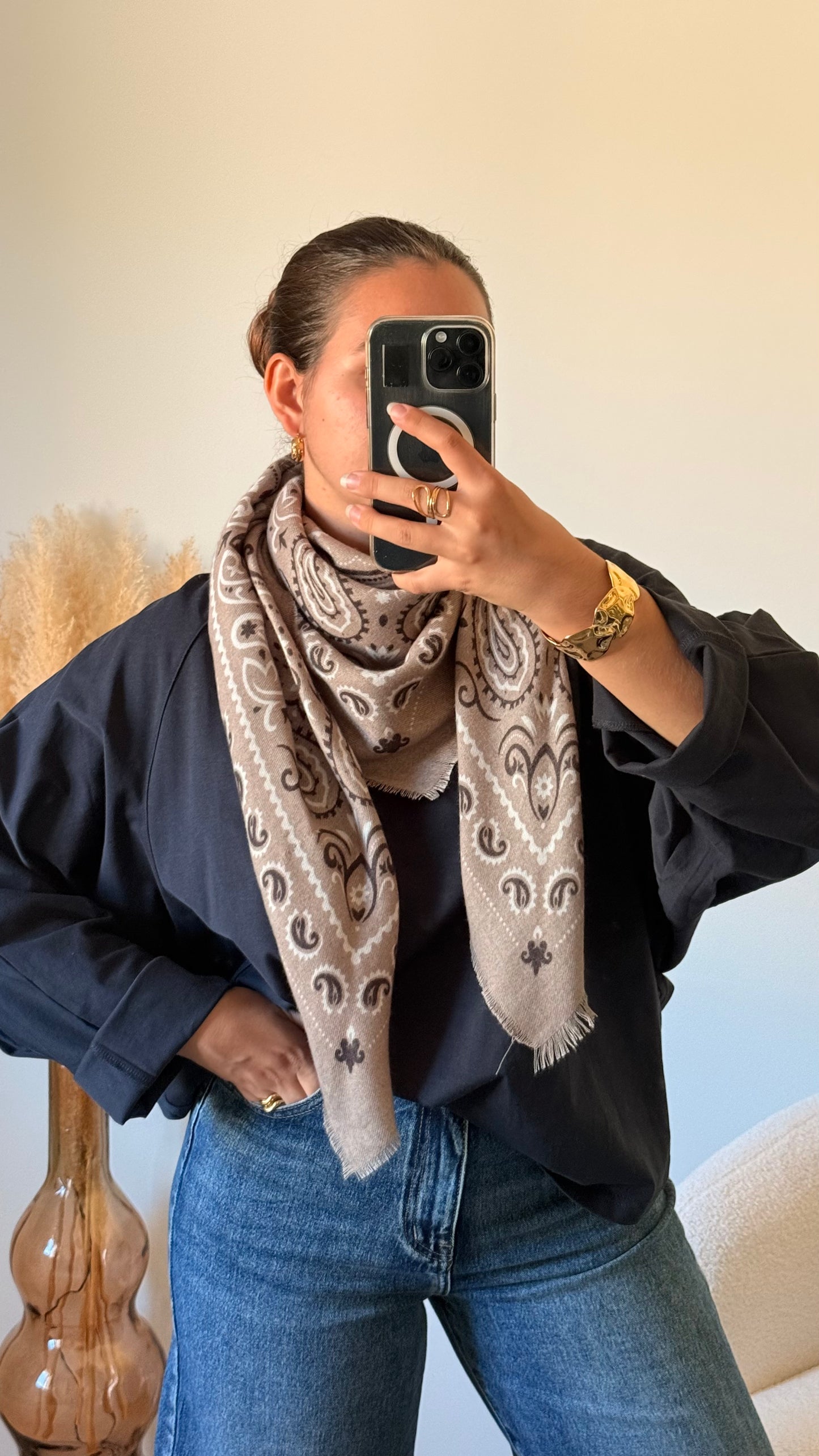 Foulard Cow beige