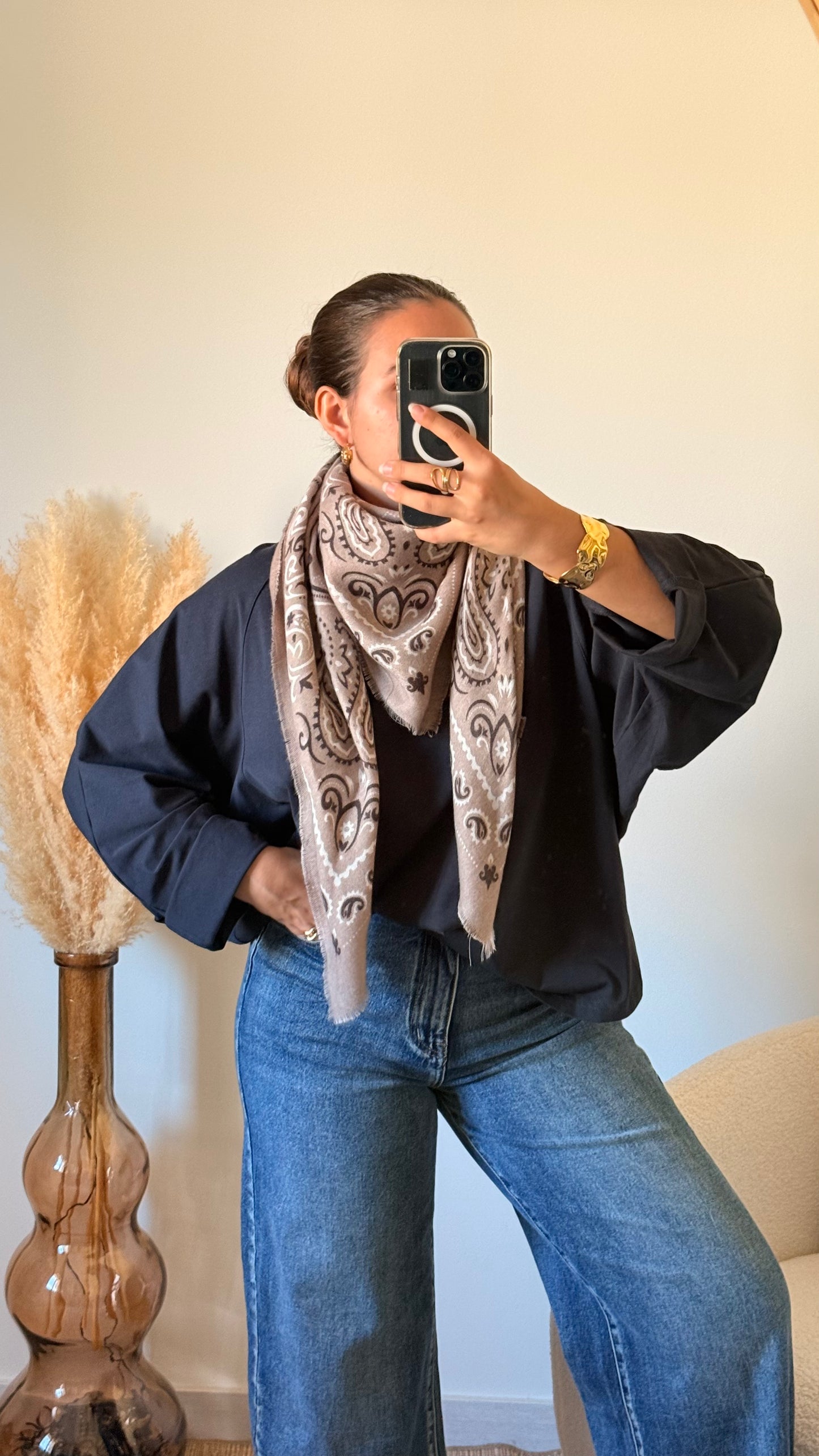 Foulard Cow beige