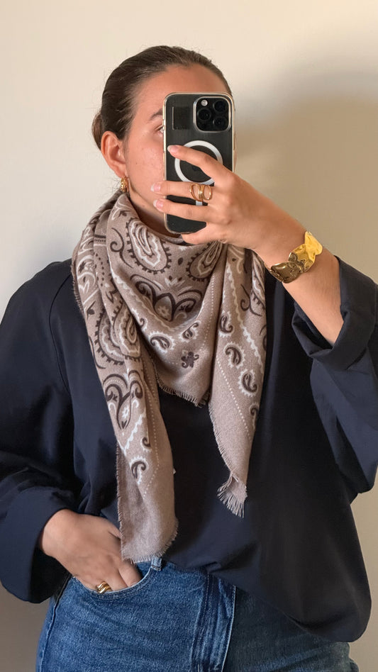 Foulard Cow beige