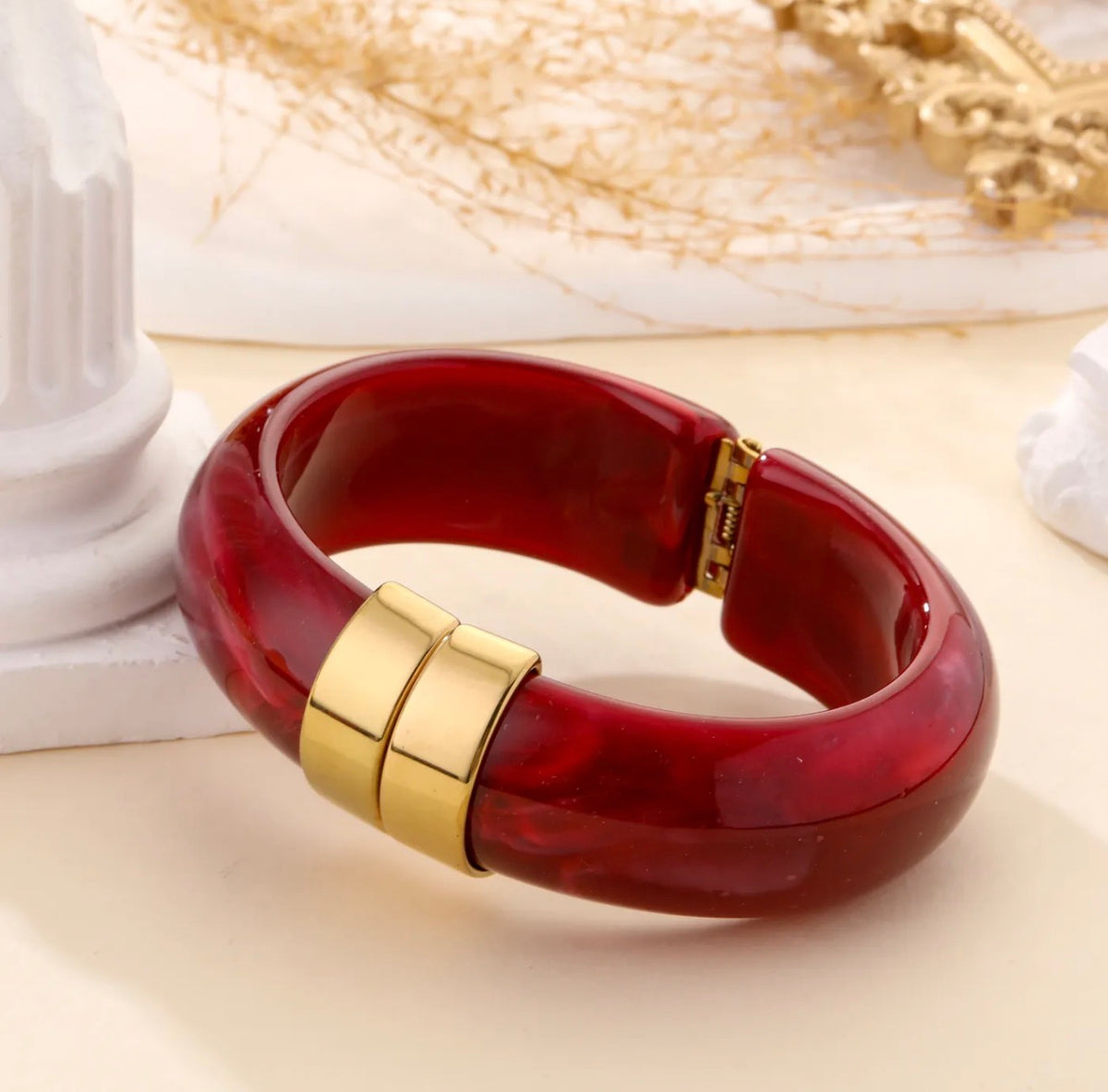 Bracelet Hattie marbré rouge