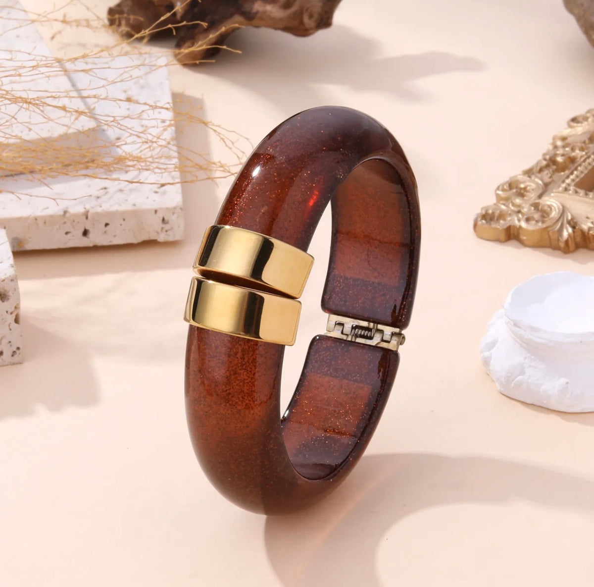 Bracelet Hattie paillettes choco