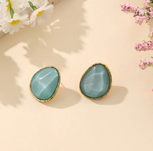 Boucles d'oreilles Aura bleu