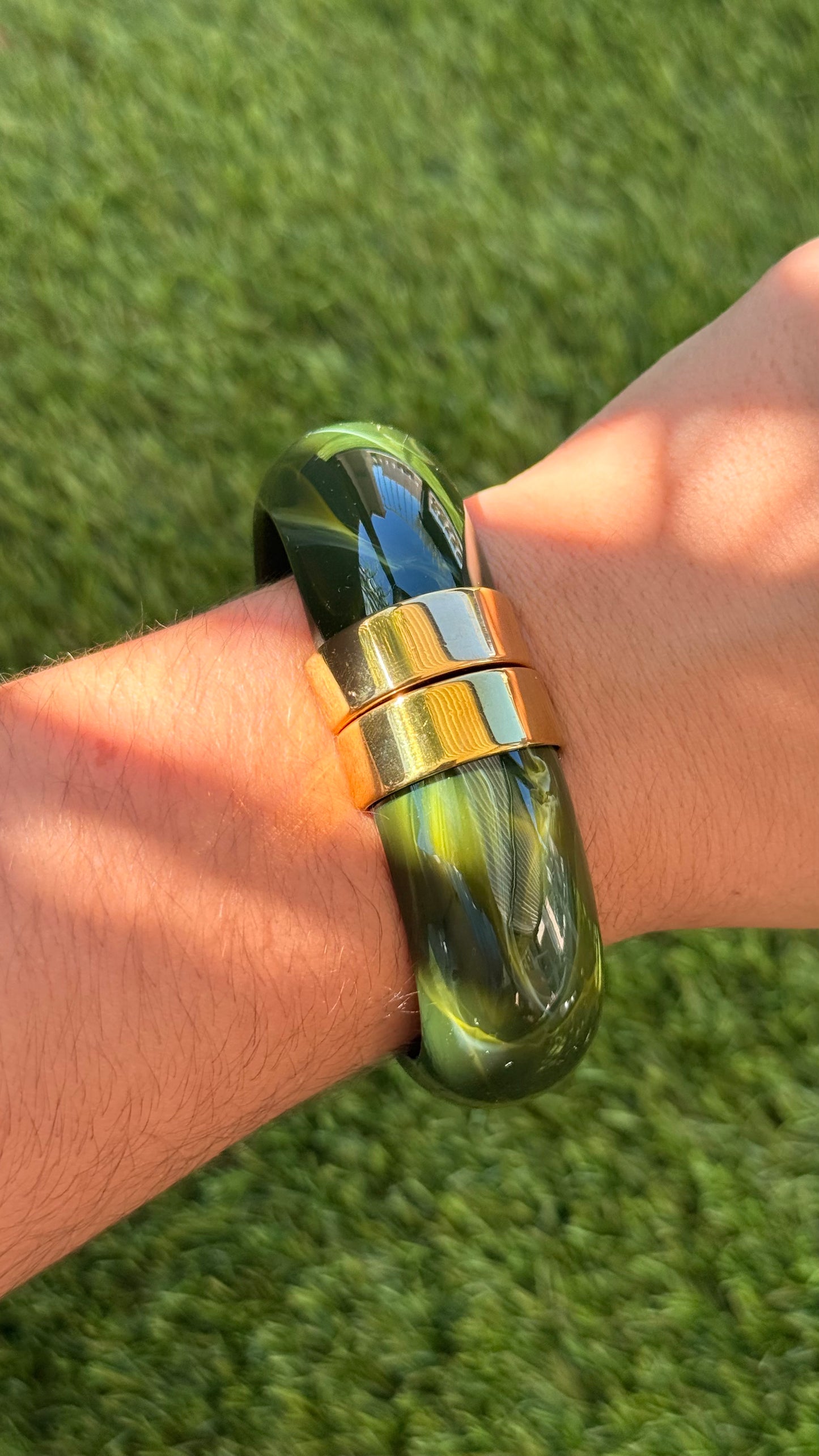 Bracelet Hattie marbré vert