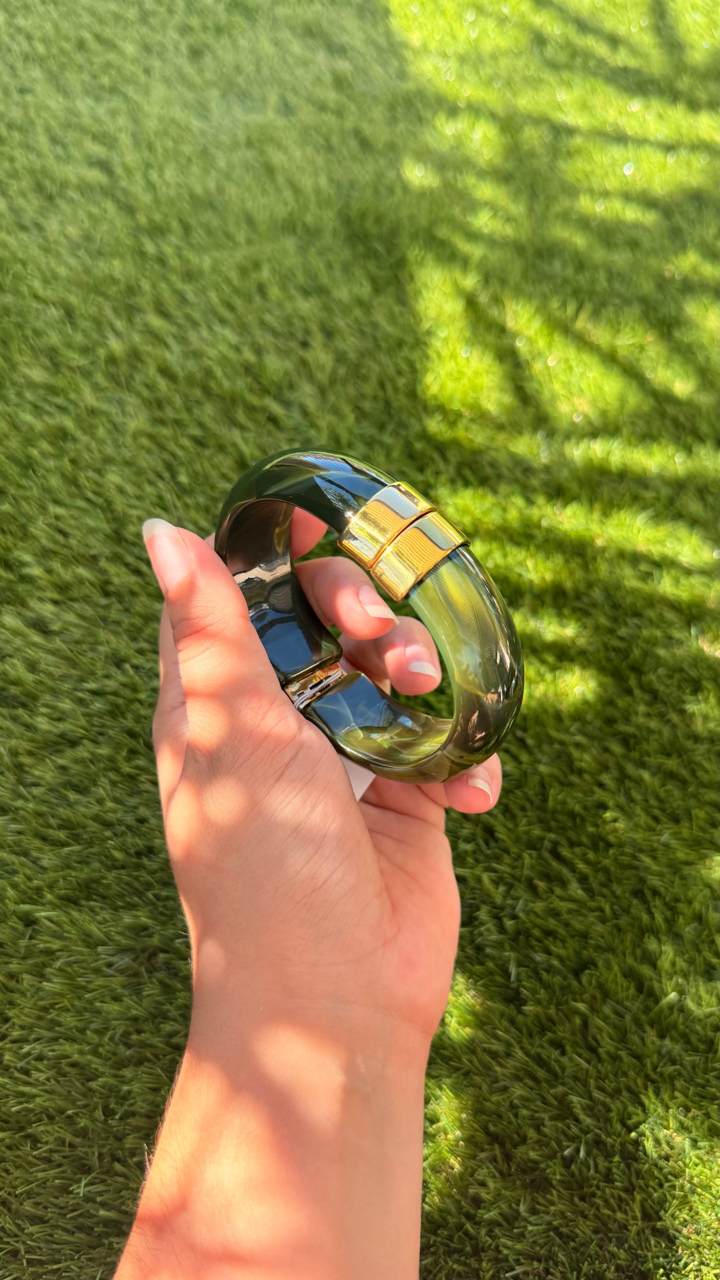 Bracelet Hattie marbré vert