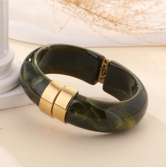 Bracelet Hattie marbré vert