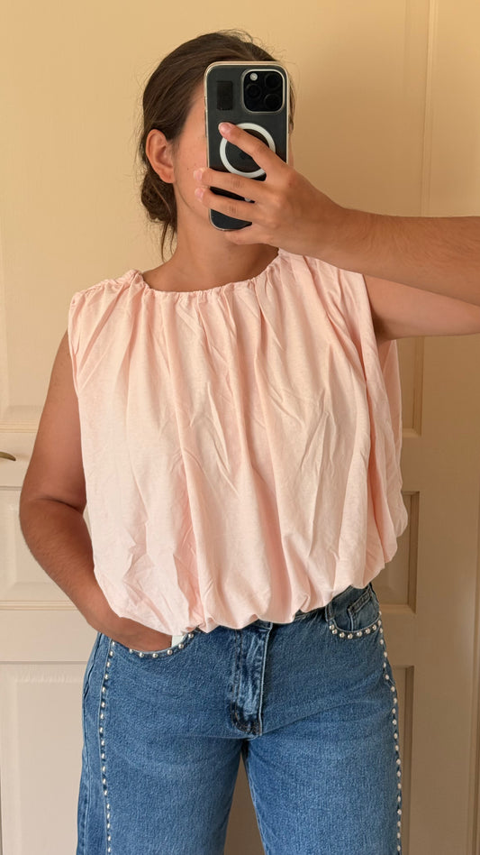 Top Romane rose poudré