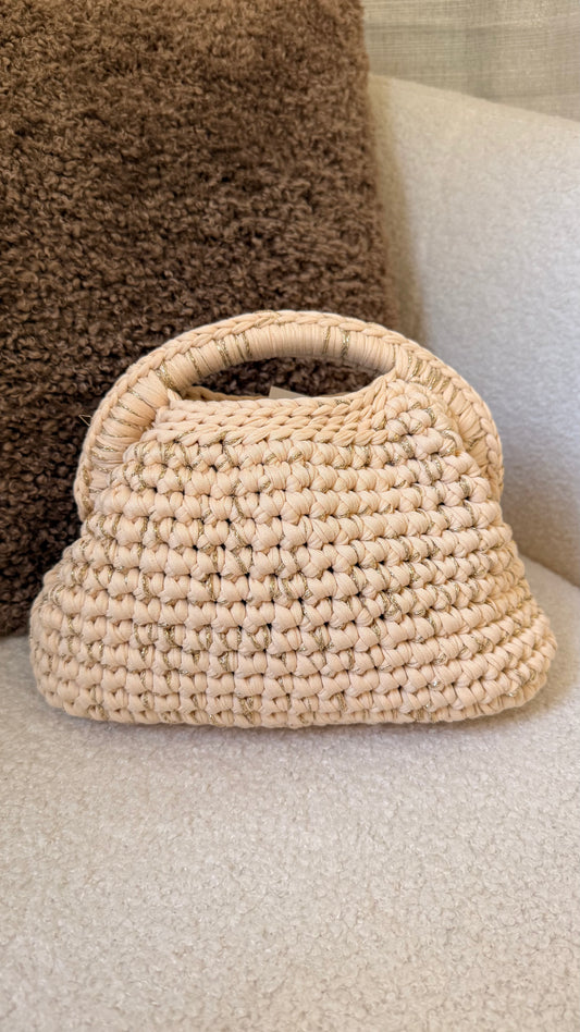 Sac crochet beige