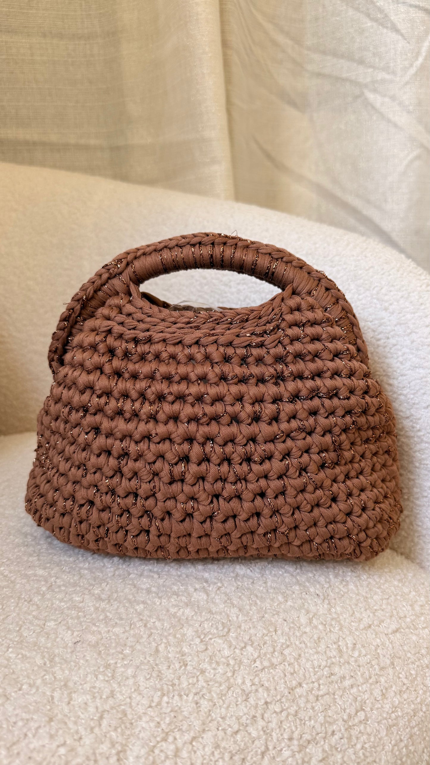 Sac crochet marron