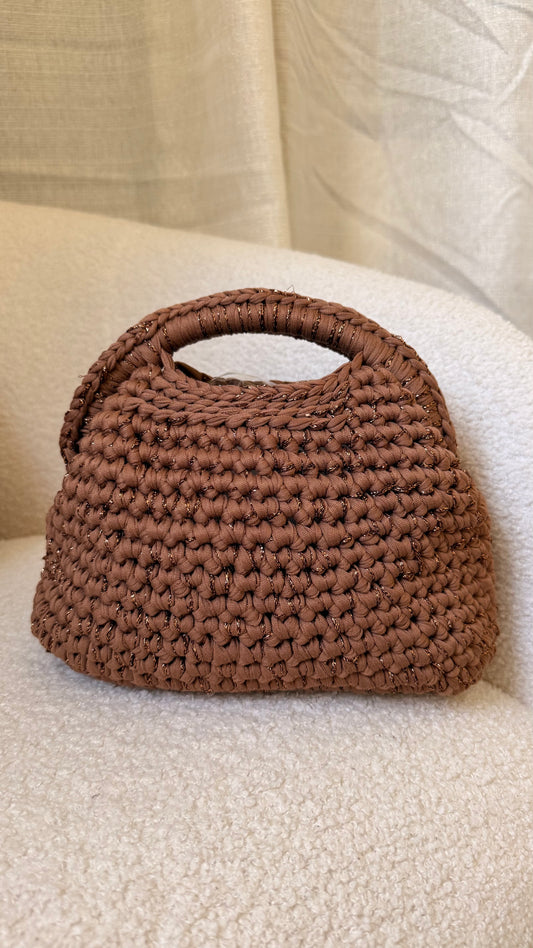 Sac crochet marron