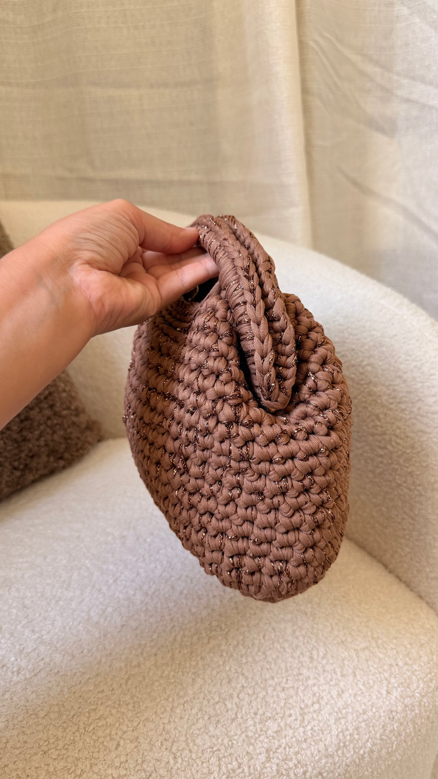 Sac crochet marron