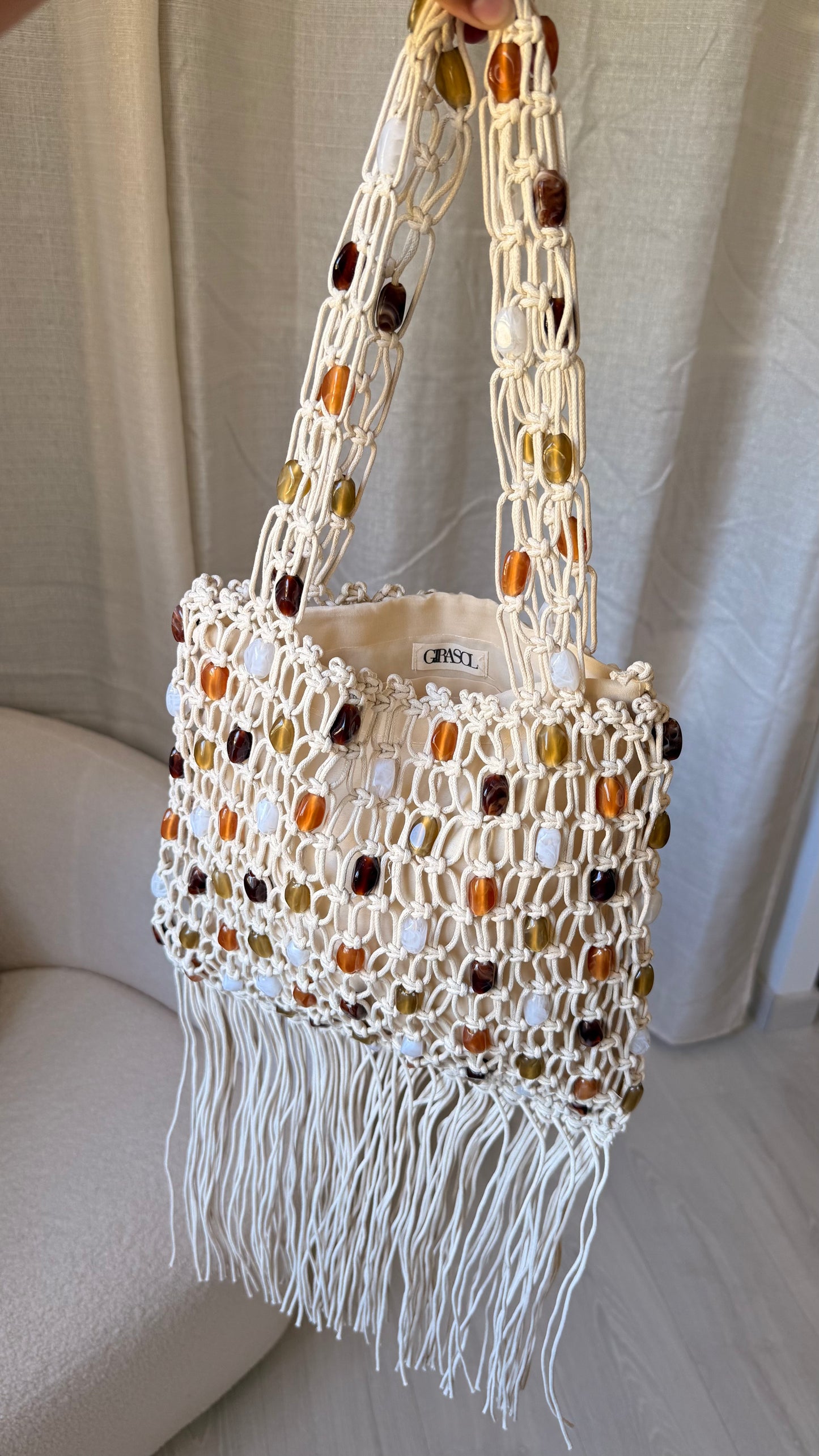 Sac tote macramé