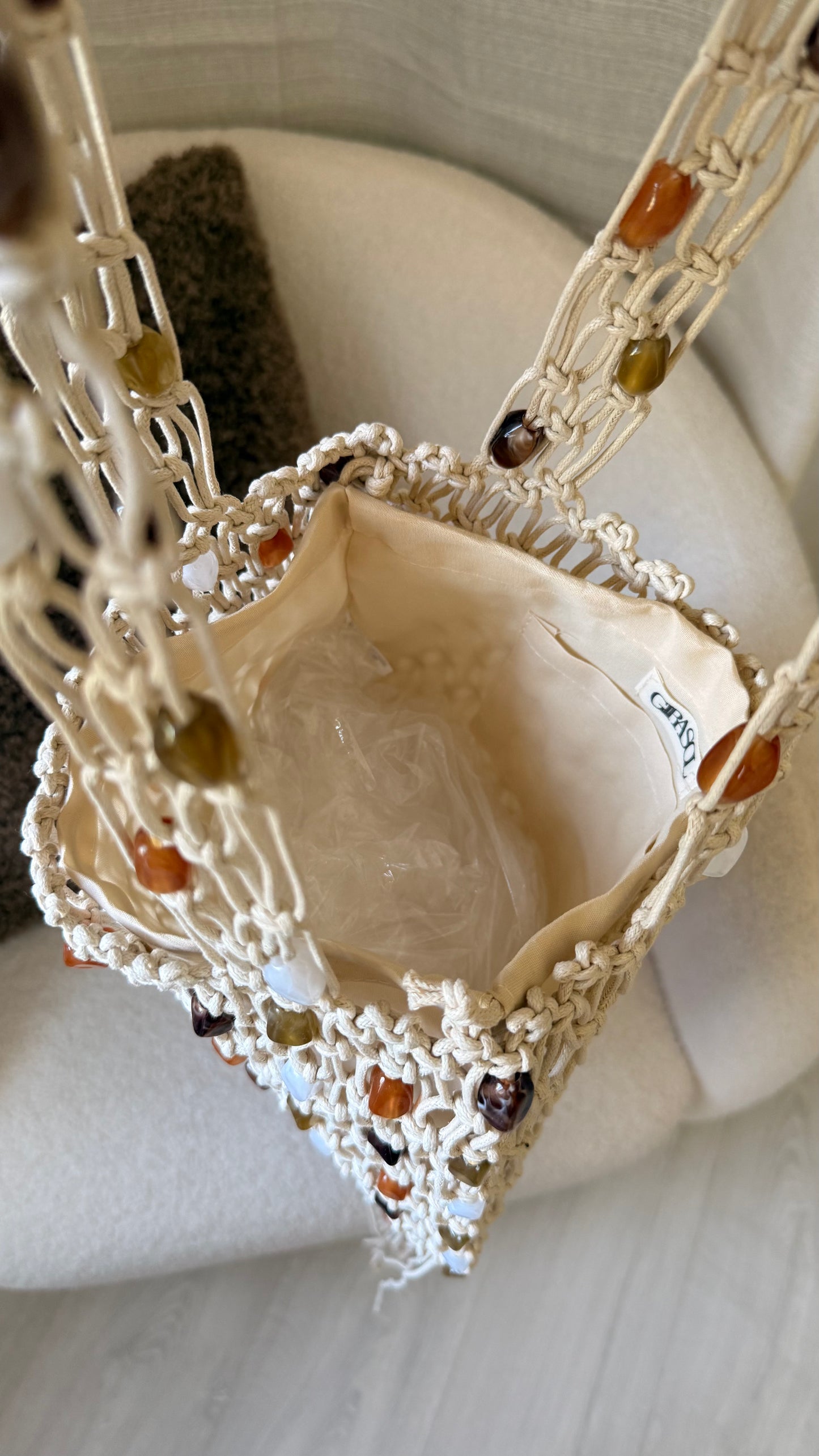Sac tote macramé