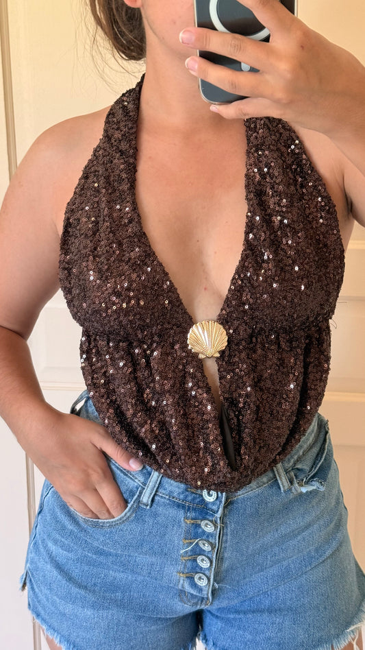 Top ariel marron