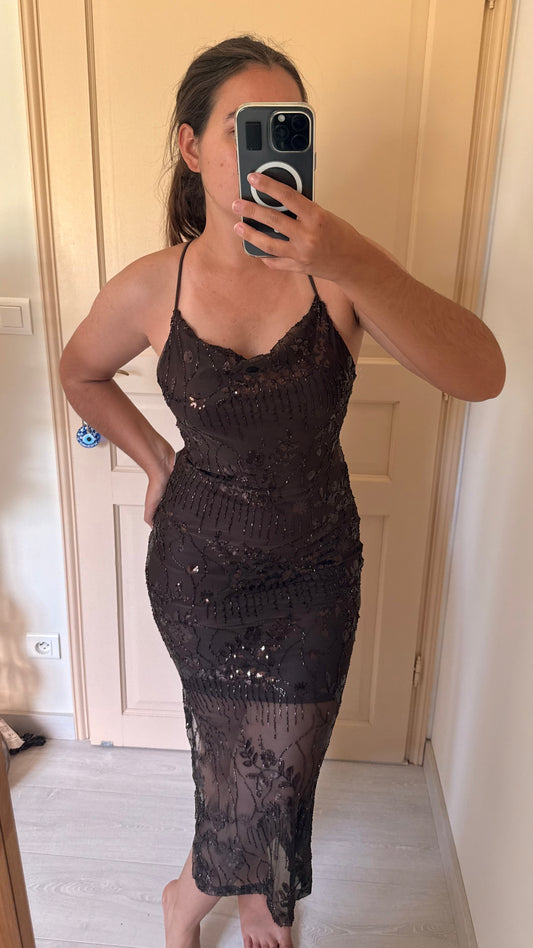 Robe sequin chocolat