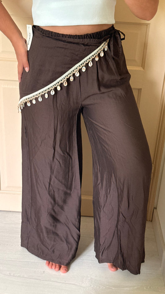 Pantalon coquillage marron