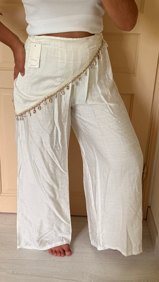 Pantalon coquillage blanc