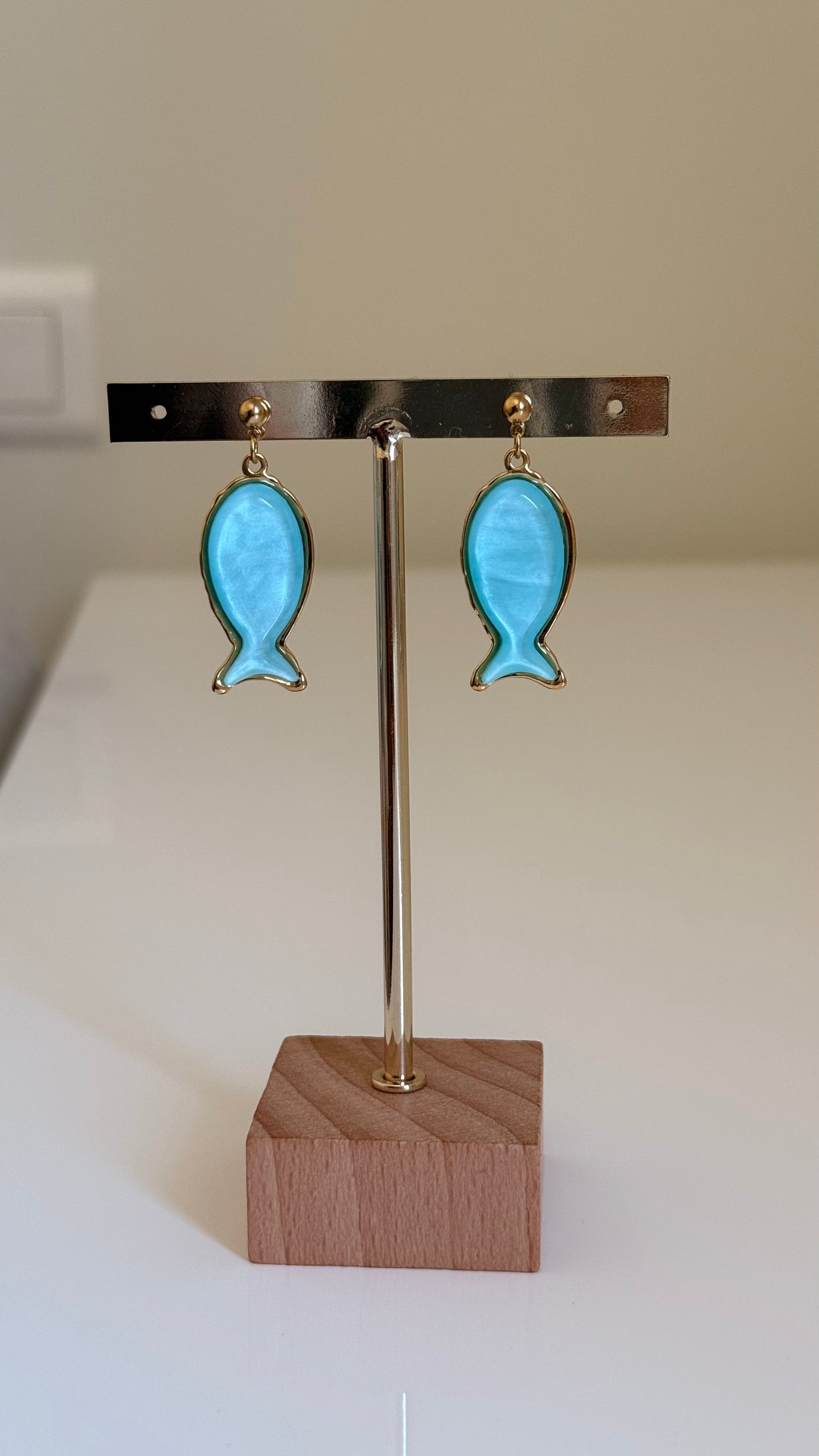 Boucles d’oreilles poisson bleu