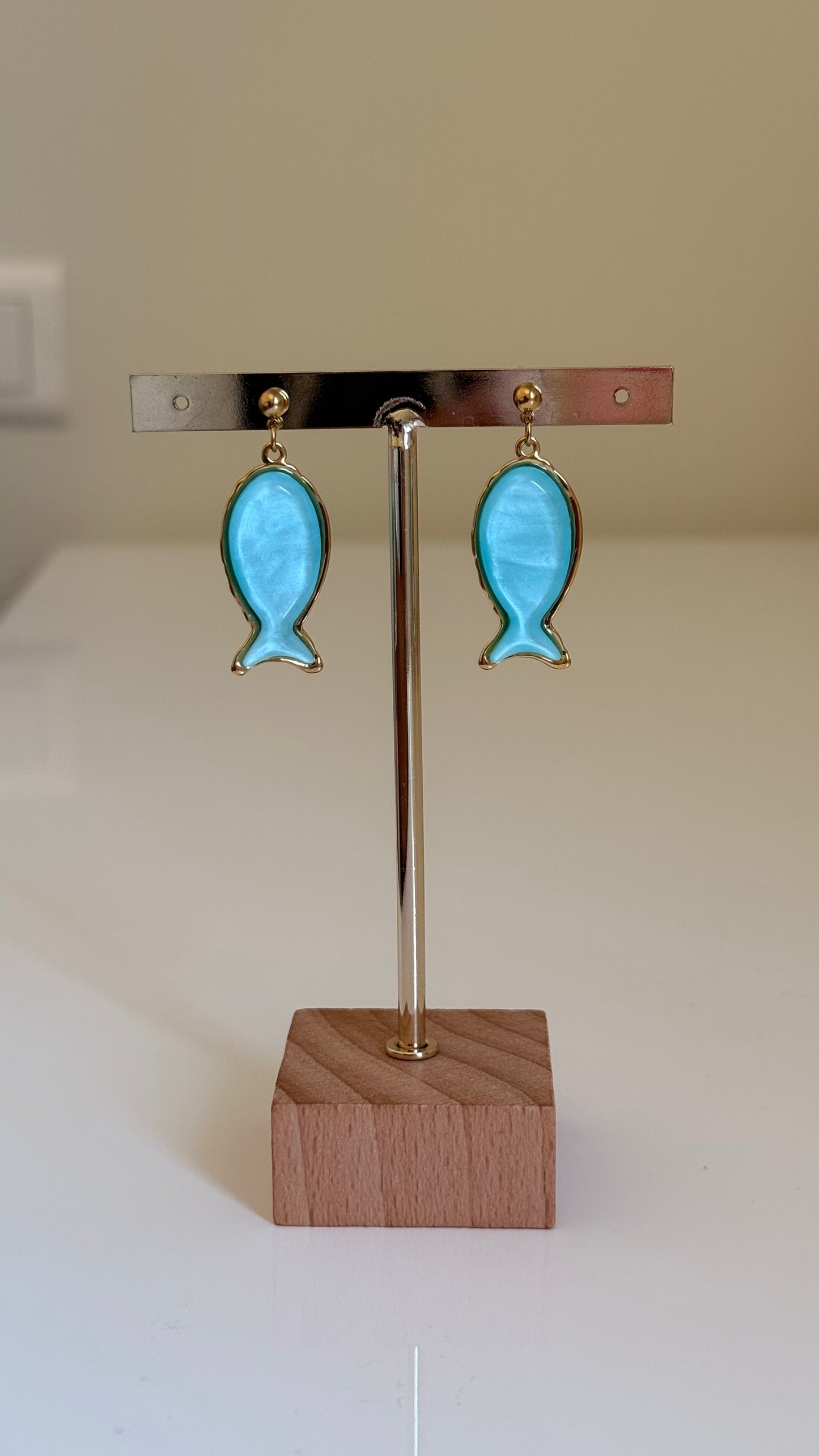 Boucles d’oreilles poisson bleu