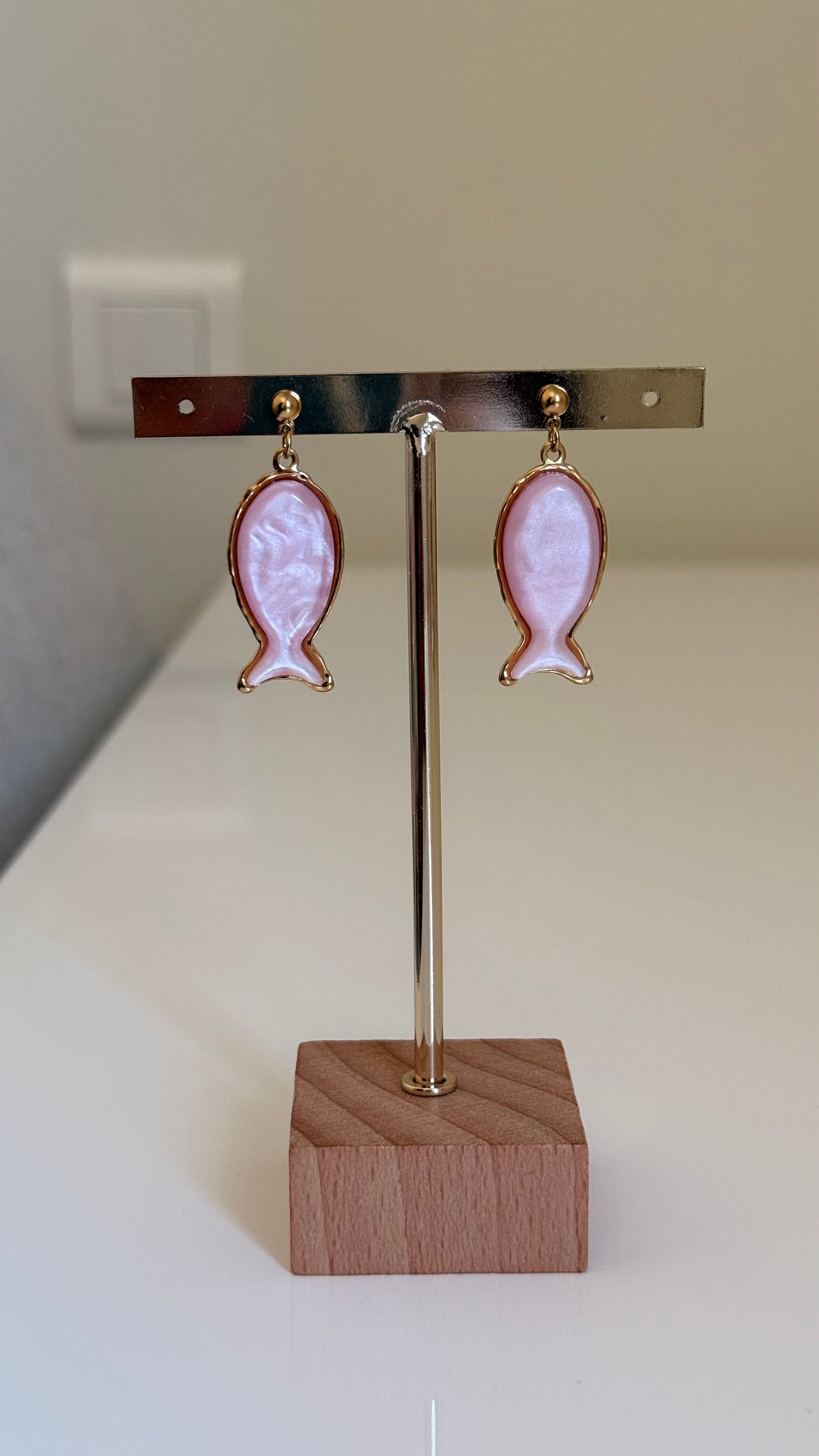 Boucles d’oreilles poisson rose