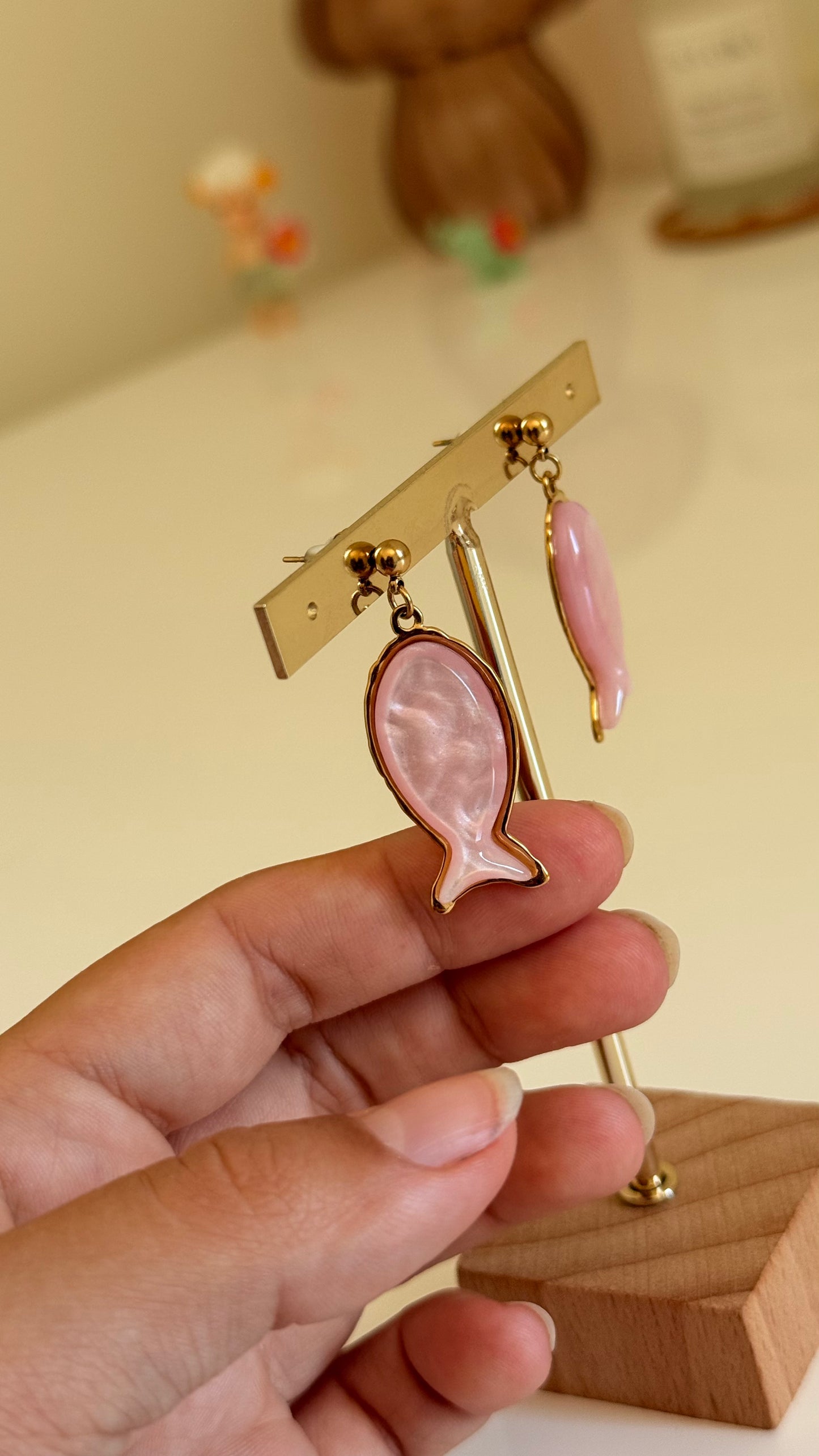 Boucles d’oreilles poisson rose