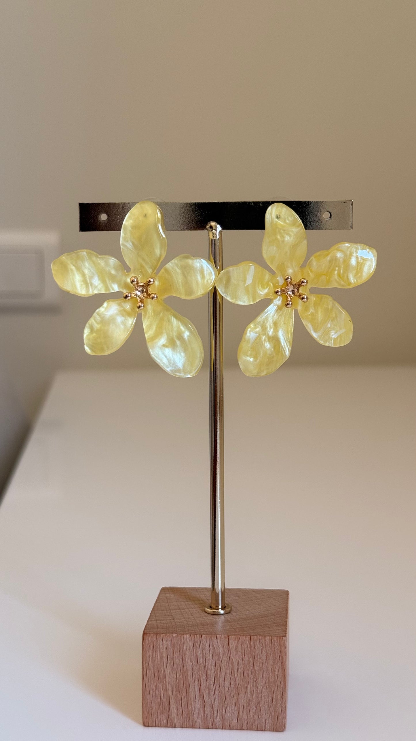Boucles d’oreilles fleur jaune
