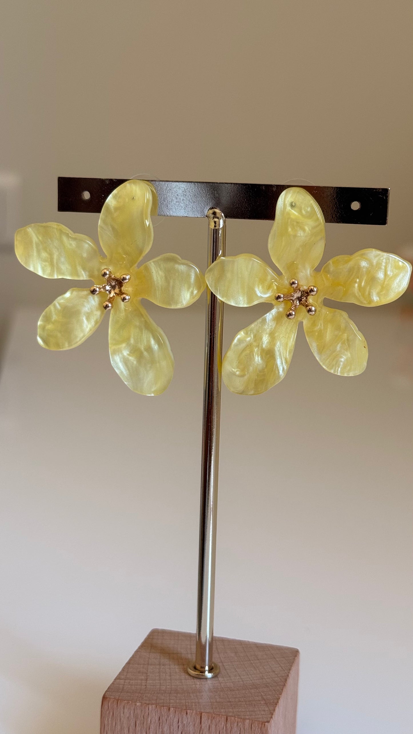 Boucles d’oreilles fleur jaune