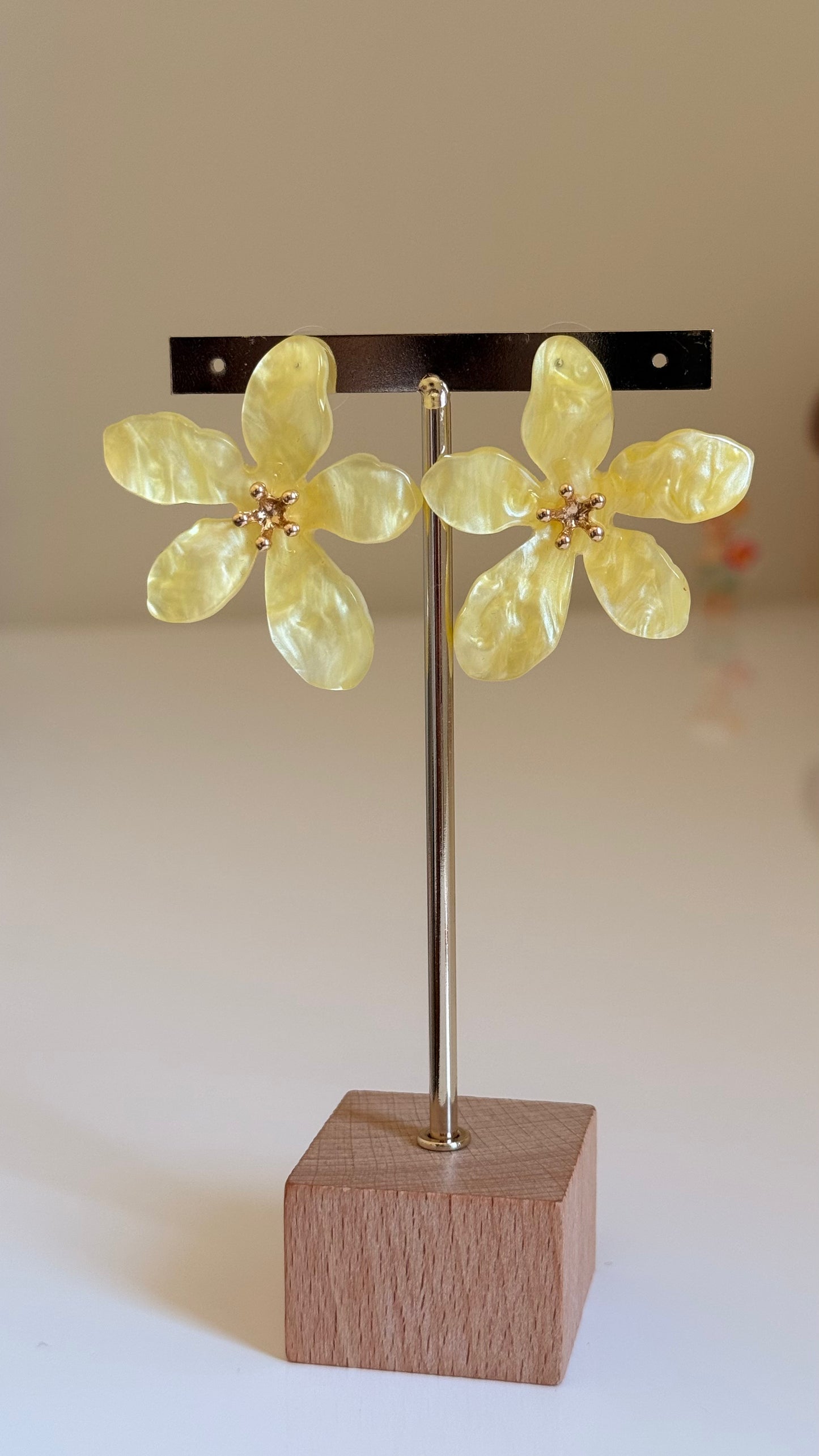 Boucles d’oreilles fleur jaune