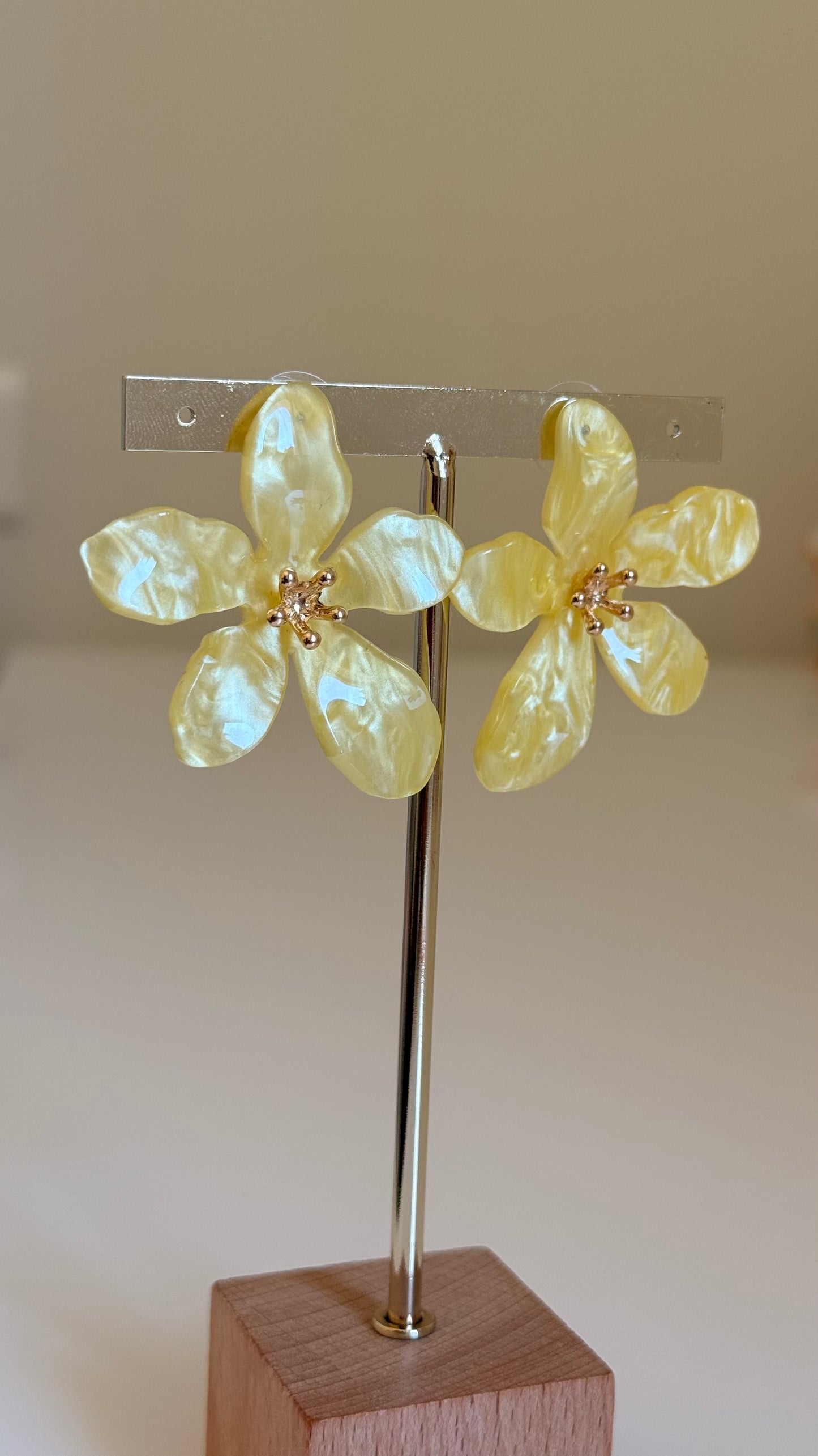 Boucles d’oreilles fleur jaune
